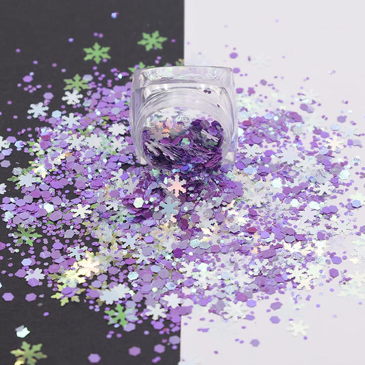 10 Grams/Pack - Christmas Holiday Mixes Series Glitter - Festival Rave Beauty Makeup Face Body Nail Art Tumbler Decoration XM01