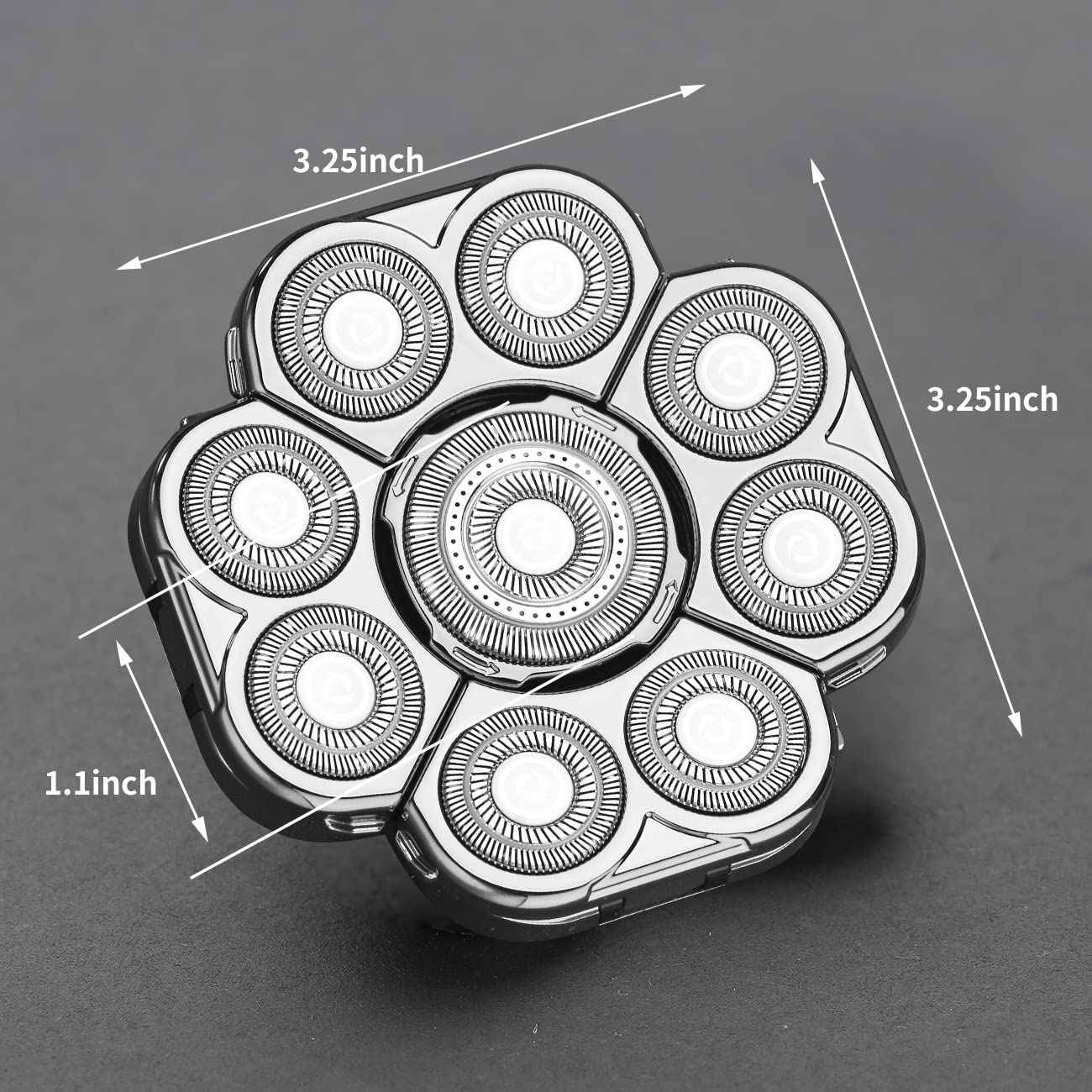 9 Blades Head Shaver Men's Electric Shaver Replacement Heads Universal Replacement Blade Head Electric Razor for Men (9D Silvery)