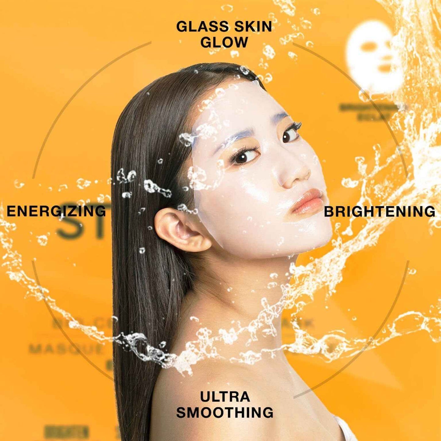 STARSKIN After Party 4x40g, Bio-Cellulose Brightening Face Mask for all Skin Types, Korean Skincare Mask infused with Vitamin C Serum and Niacinamide, Energizing and Soothing, K Beauty Skincare