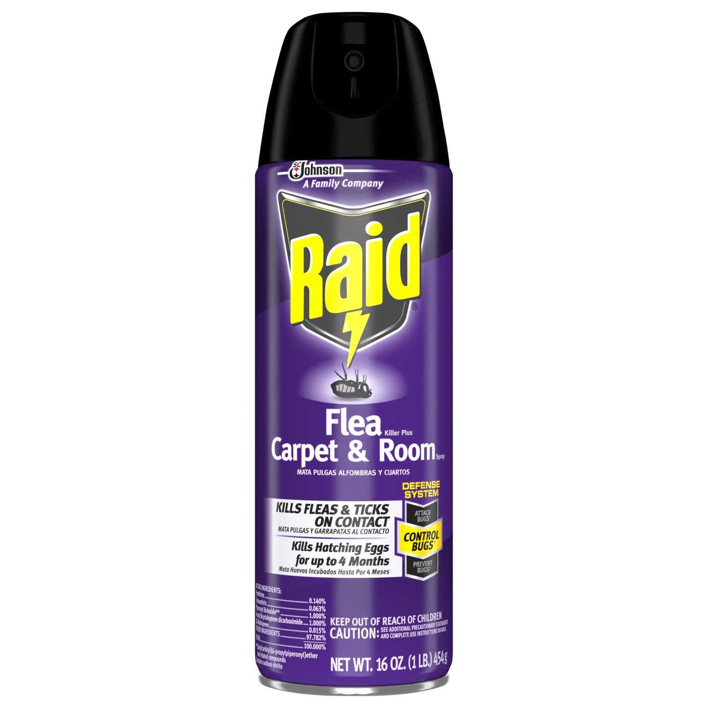 Raid Flea Killer Carpet & Room Spray, Kills hatching eggs for up to 4 months, 16 Oz