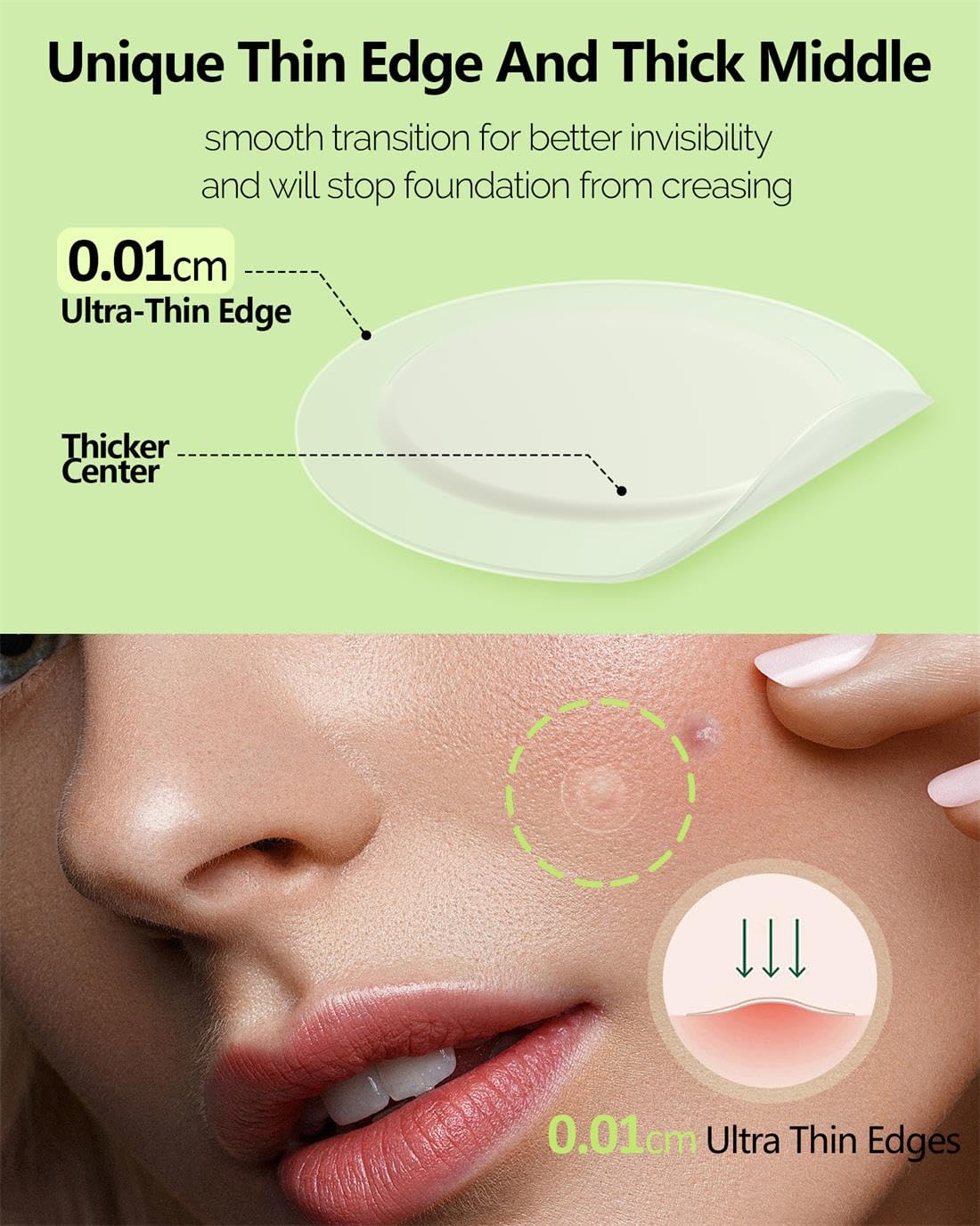 Beviliu Pimple Patches for Face 66 Counts, 2 Sizes Thinner Edge Hydrocolloid Acne Patches for Face, Invisible Zit Patches for Face, Facial Skin Care Products Beauty