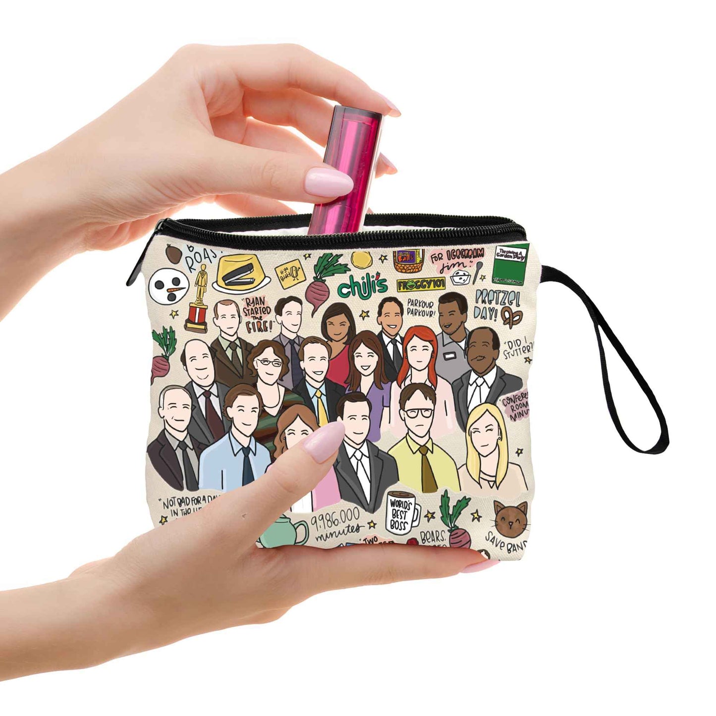 The Office Merchandise Makeup Bag with Zipper and Handle, Canvas Cosmetic Bag, Funny Gifts for Sister and Fans