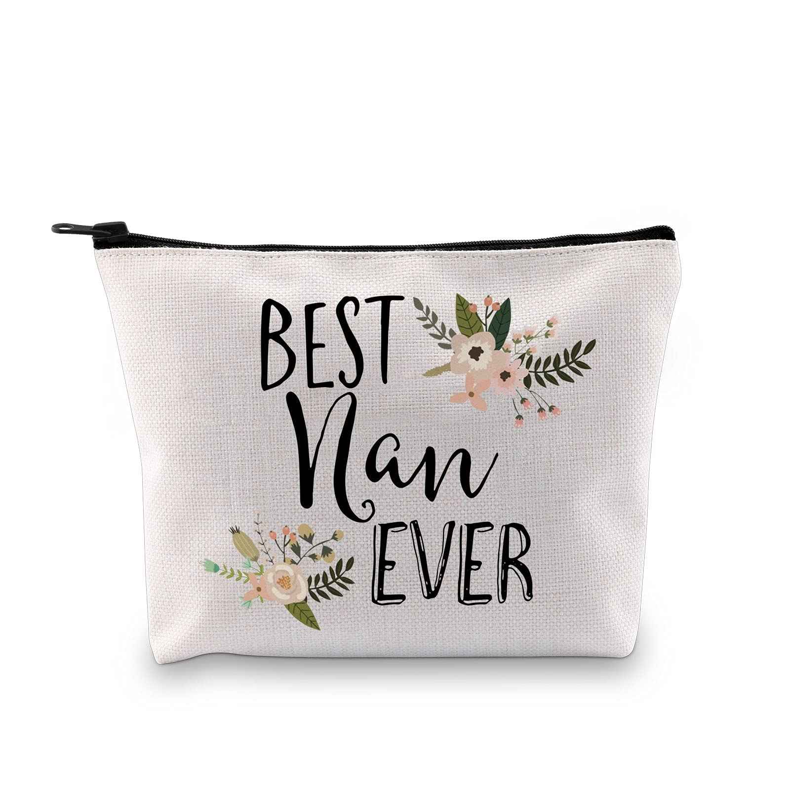 GJTIM Nan Gift for Grandma Makeup Bag Mother's Day Gifts Grandmother Birthday Gifts Best Nan Ever Cosmetic Bag Travel bag (Best Nan Ever Bag)