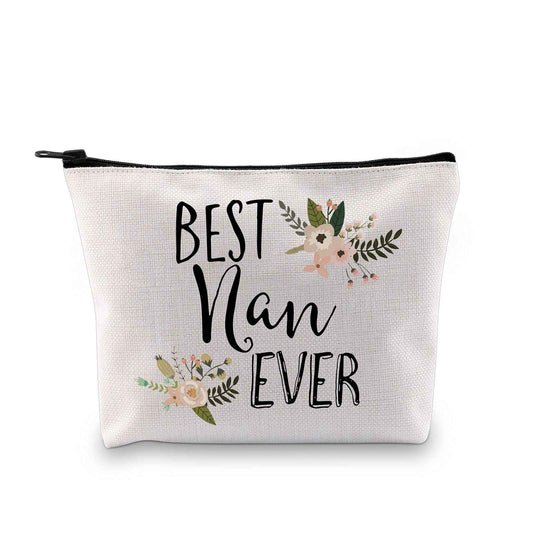 GJTIM Nan Gift for Grandma Makeup Bag Mother's Day Gifts Grandmother Birthday Gifts Best Nan Ever Cosmetic Bag Travel bag (Best Nan Ever Bag)