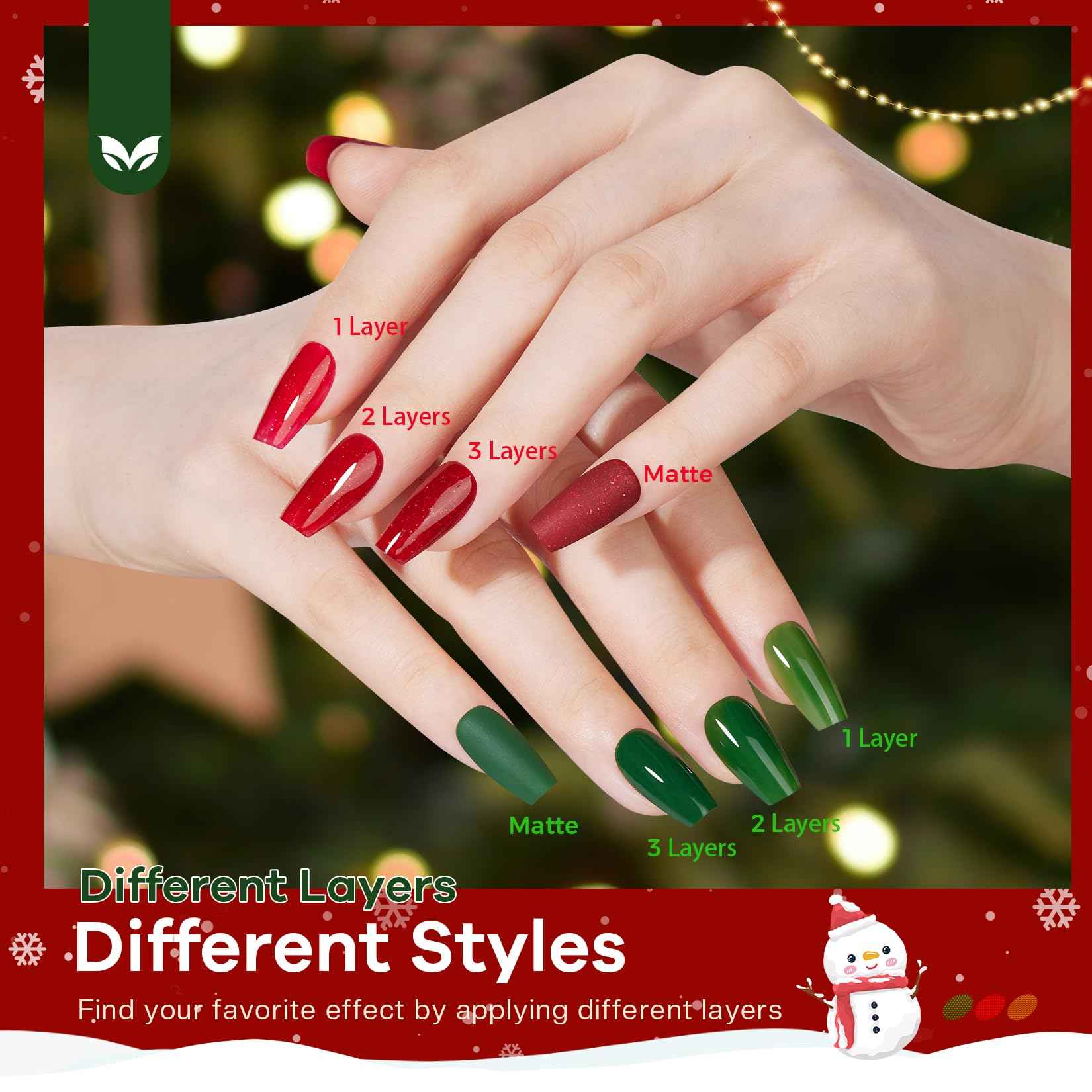 Morovan Christmas Nail Polish Set: 2025 Glitter Gifts Ideas Red Green Gold Silver Fingernail Polish Kit Winter Quick Dry Regular Nail Polish Pack Manicure for Women Girls Holiday Party