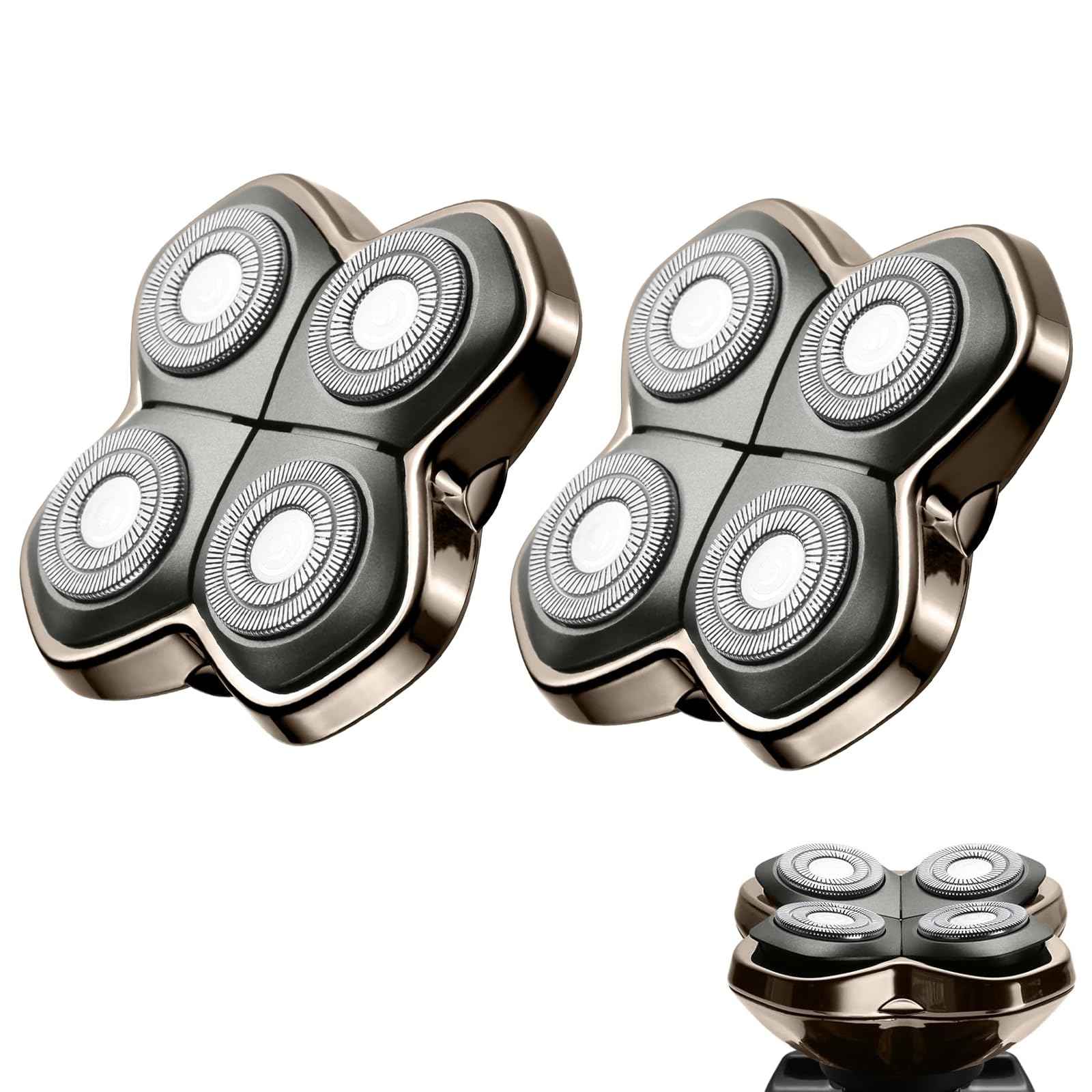 Replacement Blade Shaver PRO 2 Head for Electric Shaver Compatible with Skull Pitbull, Butterfly Kiss PRO & Palm Shavers (2Pack)