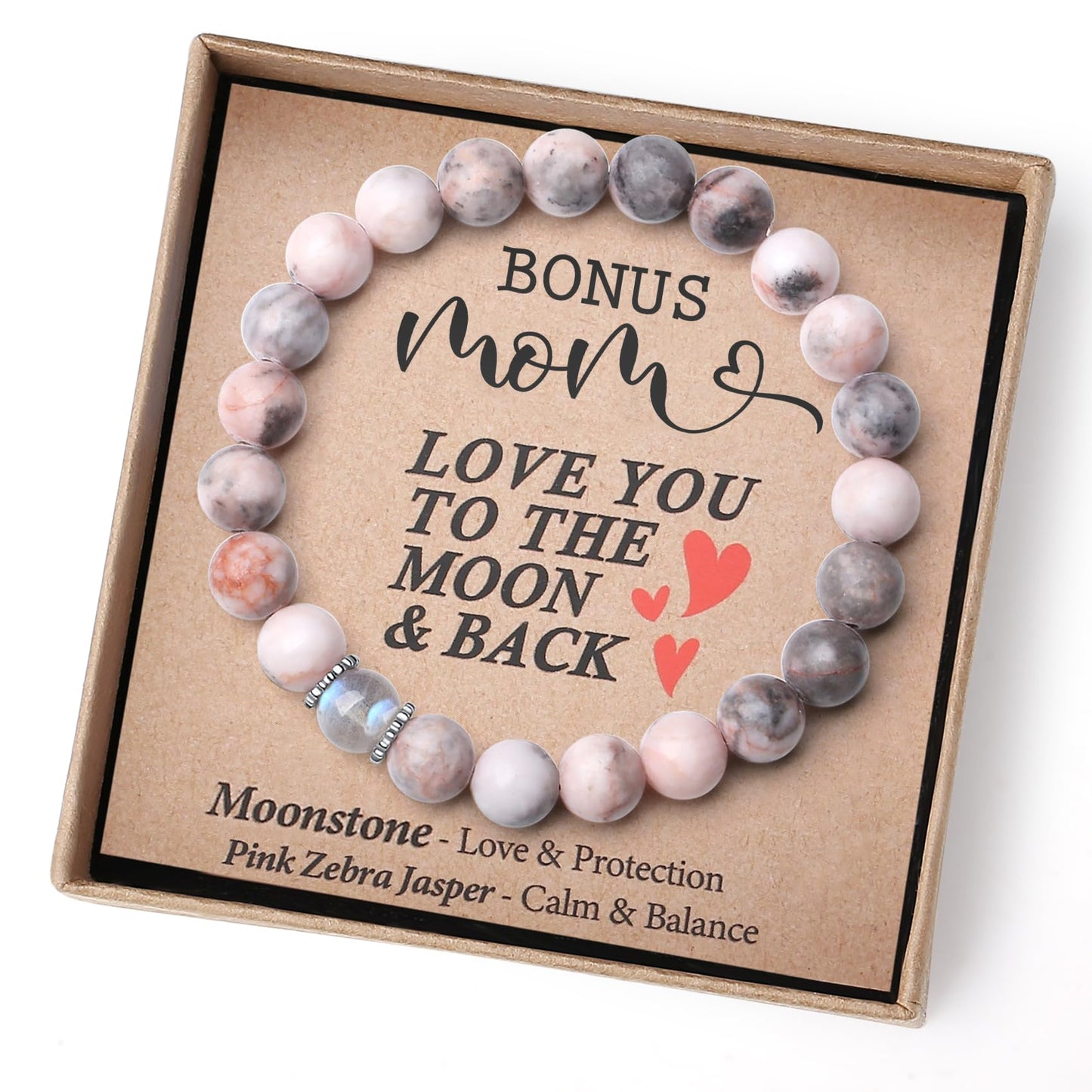 THEMEROL Bonus Mom Gifts Step Mom Mothers Day Gifts Mom Bracelets for Women Moms Birthday Gift for Moms Who Have Everything Personalized Presents Christmas Valentines Day