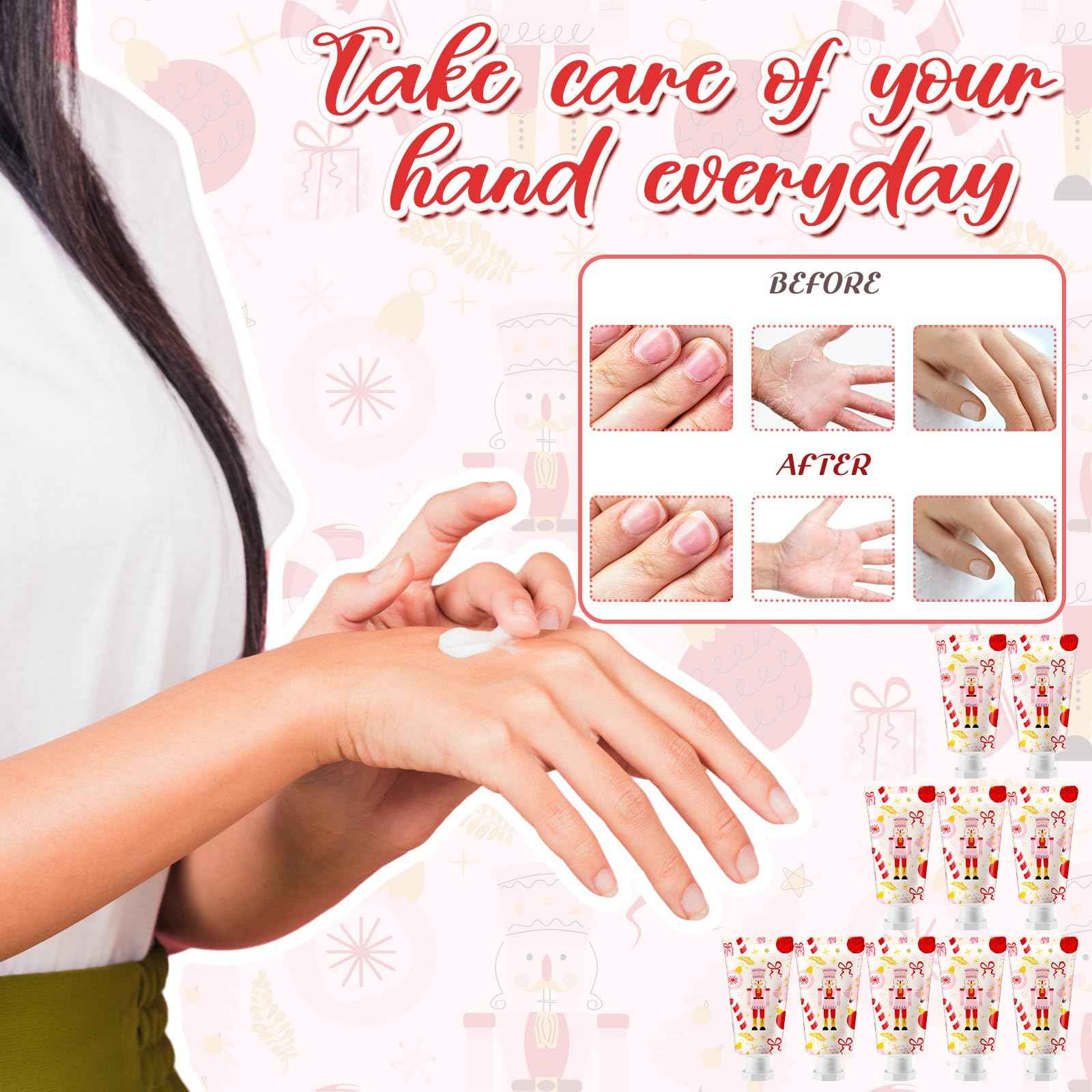 Heigble 50 Pcs 1 Oz/ 30 ml Christmas Nutcracker Hand Cream Gifts Bulk Travel Size Christmas Thank You Hand Cream Body Lotion Gifts for Women Coworker Teacher Nurse Souvenir Xmas Party Supplies