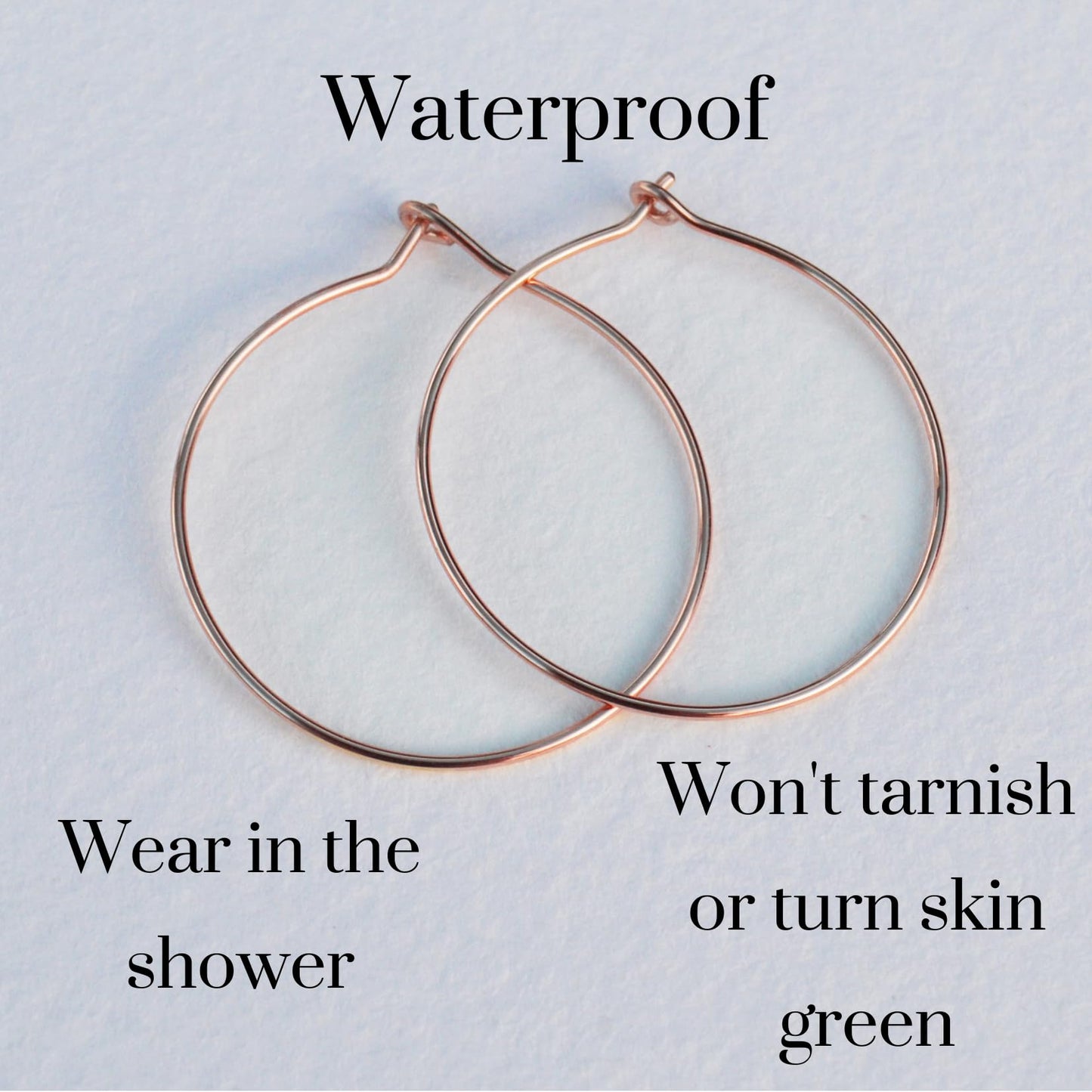 14K Real Gold Small Rose Gold Dainty Hoop Earrings 14K Rose Gold Earrings Rose Gold Hoops Earrings Earring Hoop Hope Earrings for Women Thin Wire Handmade in FL