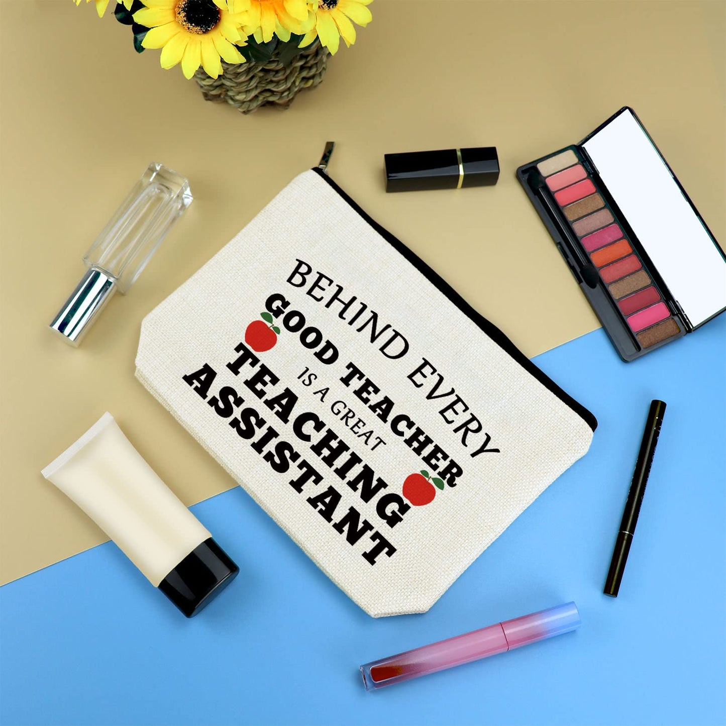 Teaching Assistant Gift Teacher Assistant Makeup Bags Gift for Women Teacher Assistant Appreciation Gifts Teaching Assistant Thank You Gift Cosmetic Bag Paraprofessional Gift Teachers' Day Gift