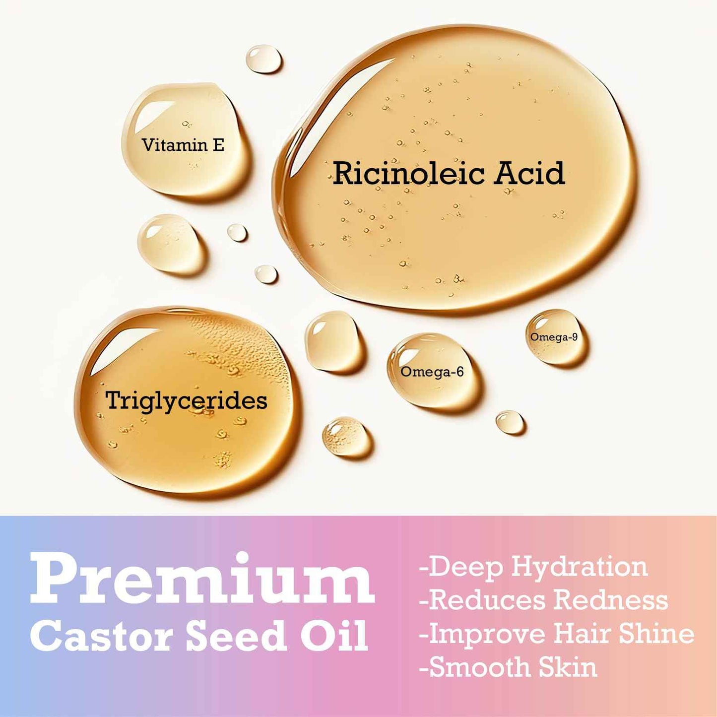 Olvaxin Organic Castor Oil Roll-On with Rose Quartz - 2 Pack x 1.7 fl oz(50mL) | Brown Glass Bottle, Cold Pressed, Hexane Free, Unrefined | Nourishing Oil for Face, Hair and Body