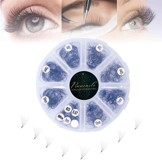 1200 Premade volume fans eyelash extension | 8 sizes-in-1 round mixed box | Includes lengths 9-16mm | C, CC, D, M, L curl| For professional lash artists | 6D Volume (CC Curl)