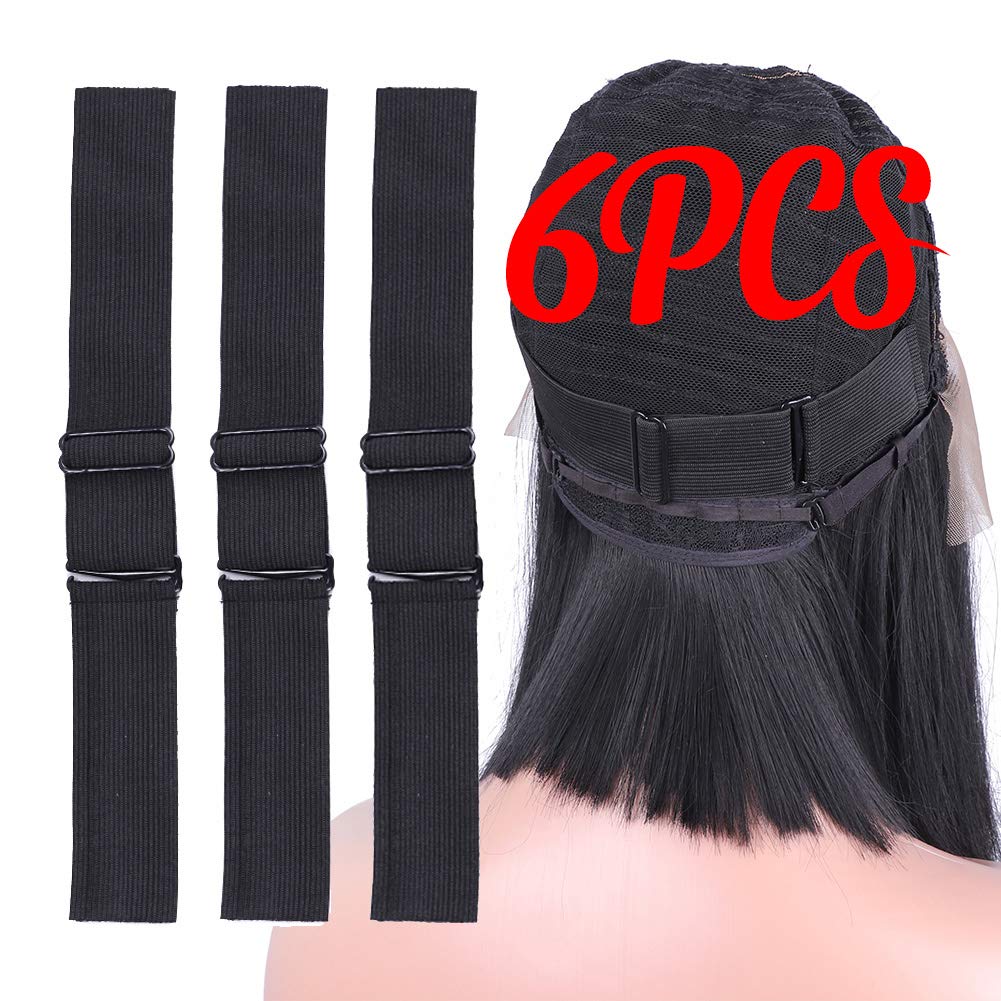 6 PCS Adjustable Elastic Band for Wig Making - Adjustable Wig Straps for Making Wigs - DIY Wig Making Accessories (1.4 x 12.2 Inches)