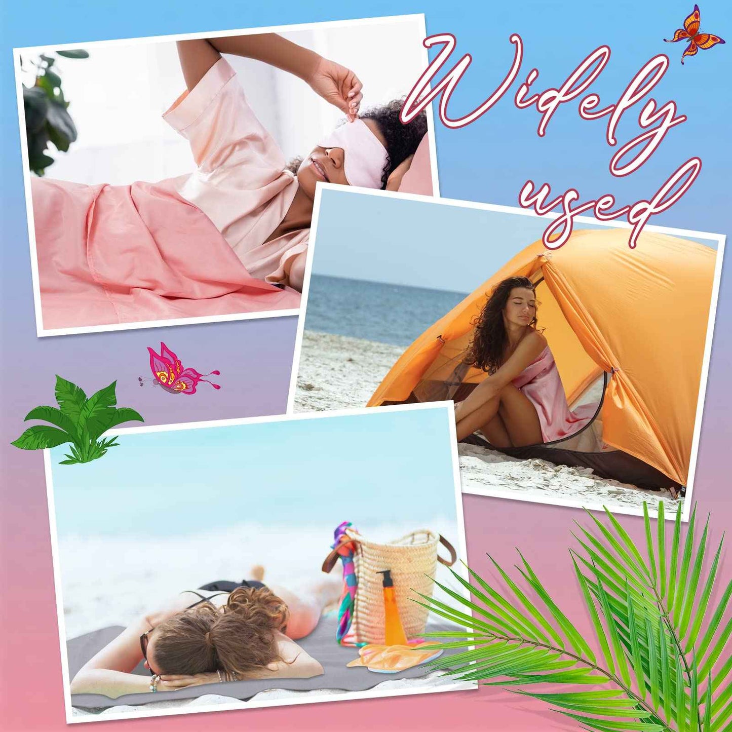 Irenare 2 Pcs Self Tan Sleep Sack Lightweight Breathable Tanning Body Self Tanners Sleeping Sac Protect Sheets from Dark Tanner for Bed Travel Sleeping Bag(Pink, Grey)