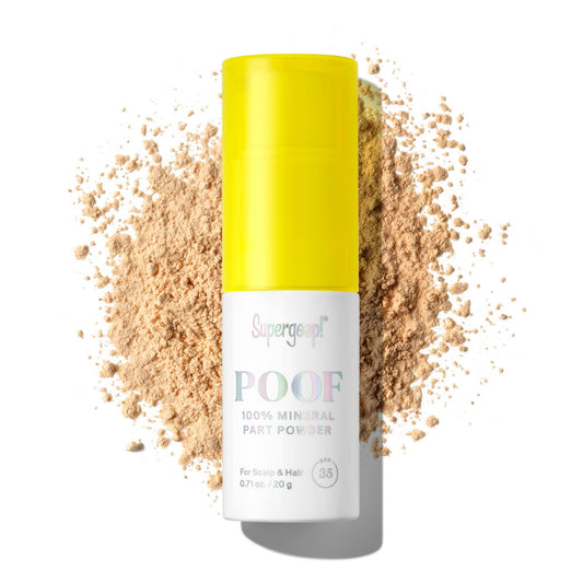 Supergoop! Poof 100% Mineral Part Powder, 0.71 oz - SPF 35 PA+++ Scalp Sunscreen with Broad Spectrum UV Protection - Cruelty-Free Formula with Vitamin C - Easy to Apply, Non Greasy