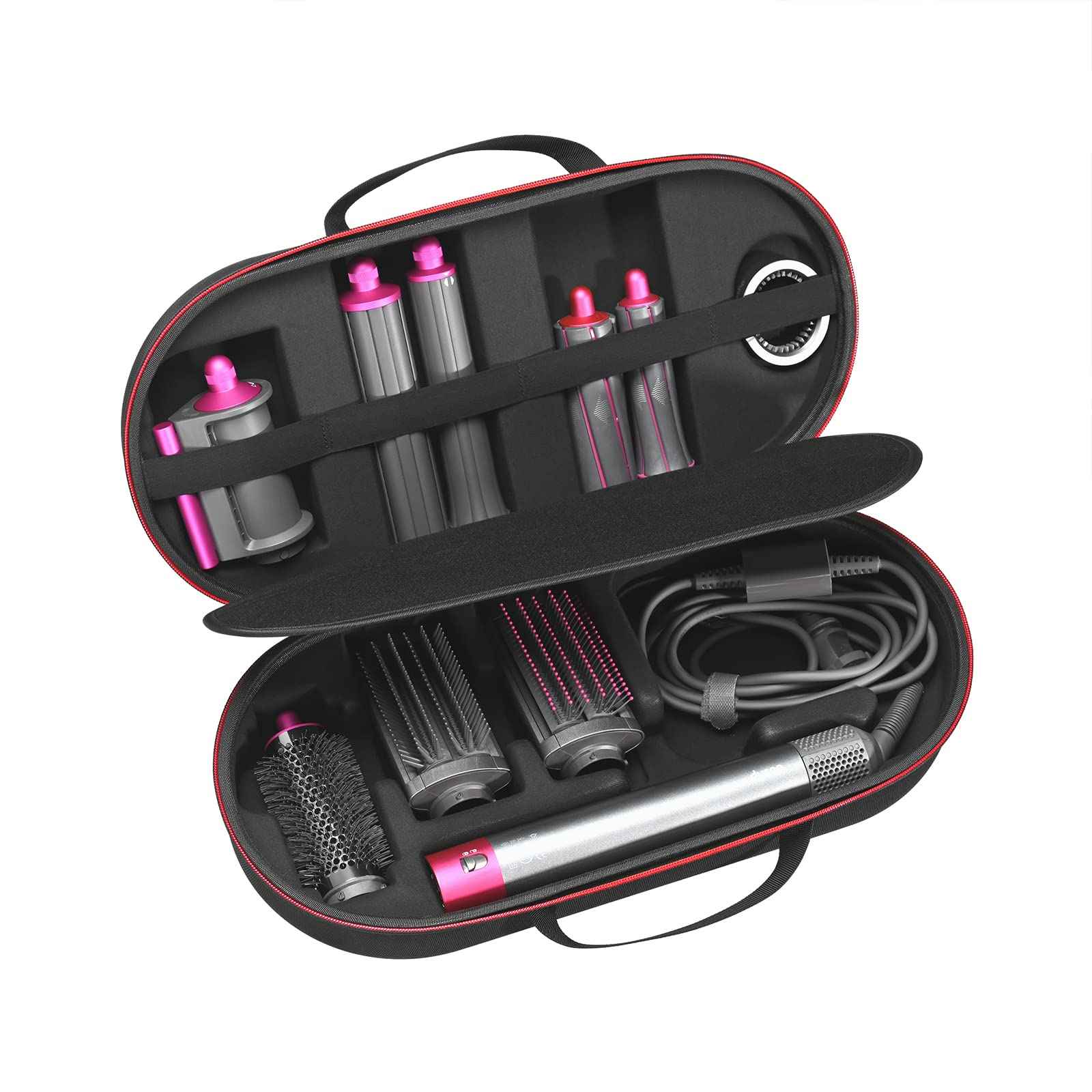 RLSOCO Hard Case for Dyson Airwrap Complete Long/Complete Styler HS08 HS05 HS01,NOT for Dyson Airwrap i.d. - Fits 4pcs Long Barrels or Short Barrels - Black (Case Only,Hair Styler is not Included)