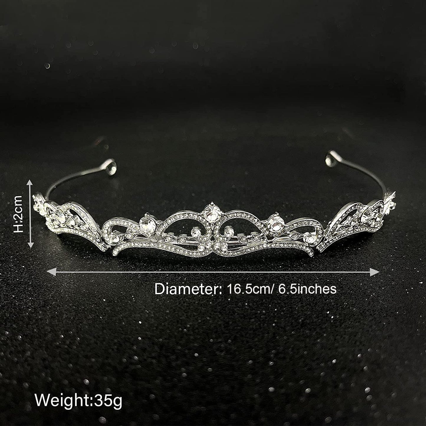 Uongeod Rhinestone Crown Crystal Bridal Tiara Princess Crown Birthday Crown Tiaras and Crowns for Women and Girls-Silver