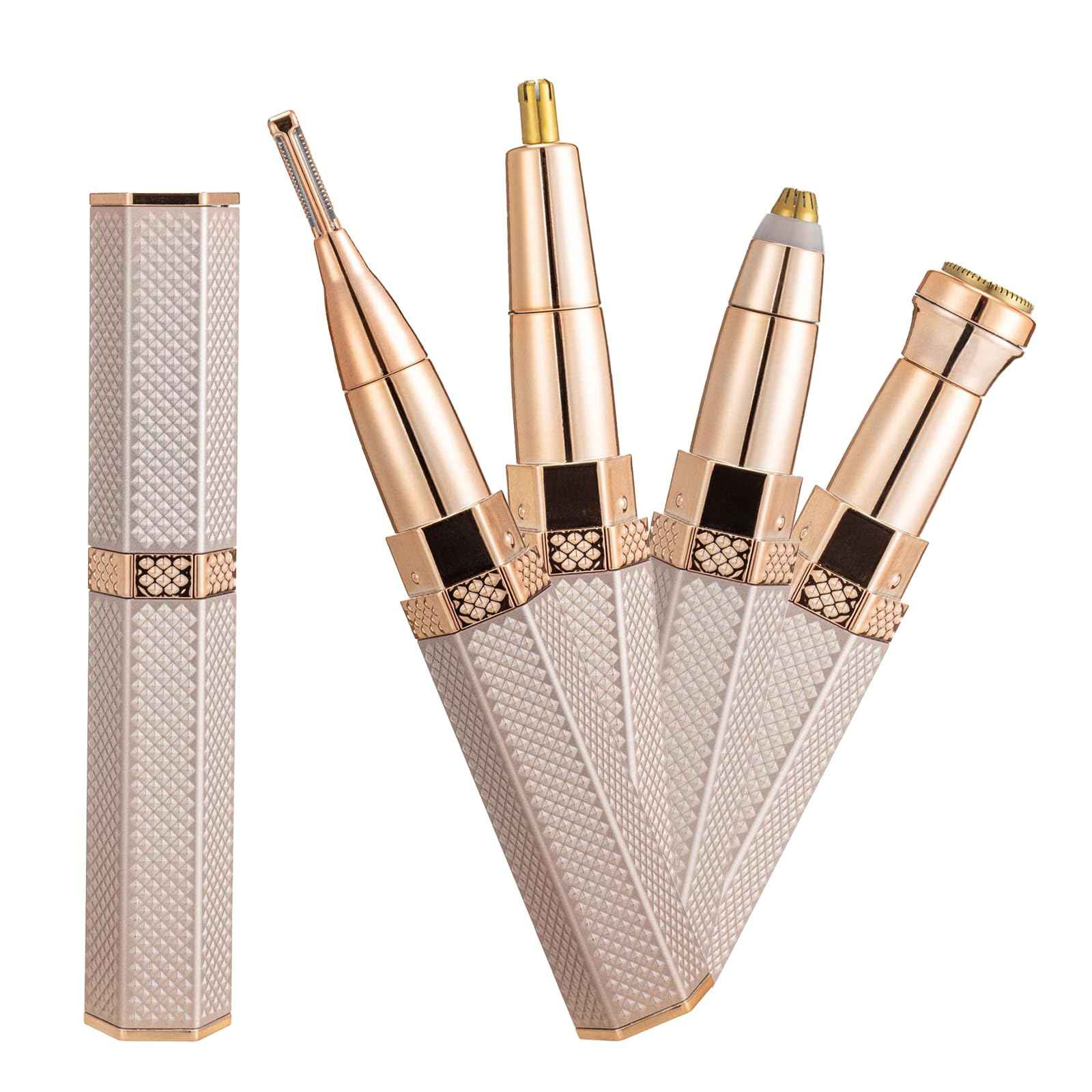 OYUEGE 4 in 1 Facial Electric Shaver for Women, Full Body Epilator Rechargeable Eyebrow Nose Bikini Hair Trimmer,Facial Shaver