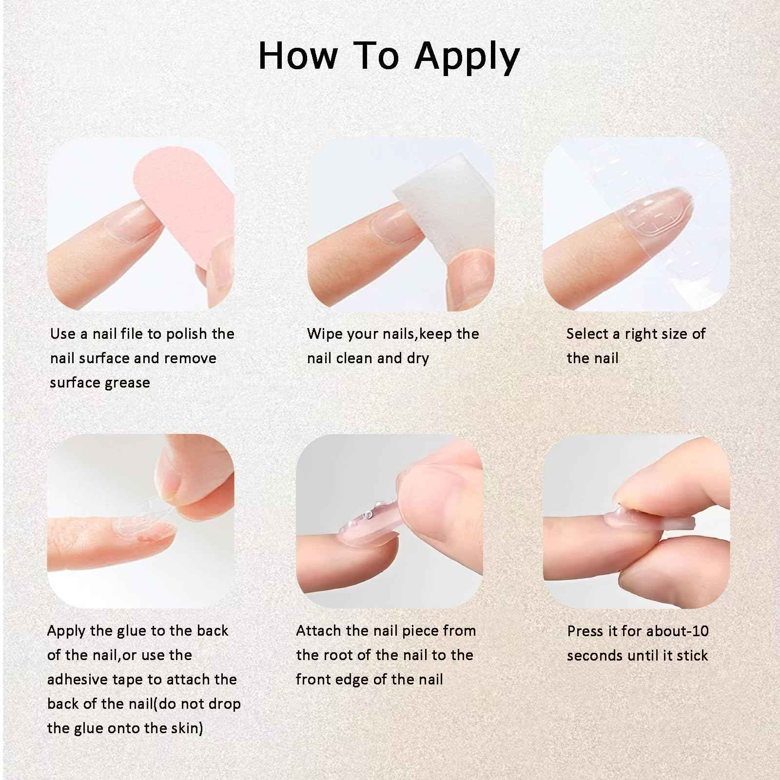 FORBELOVED NAILS,Black And White Swirl Line Handmade Press On Nails,Long Stiletto Glue On Nails,Crosses Decortions Charming False Nails For Women And Girls,10Pcs/Set With Glue,(Black-S),FOB