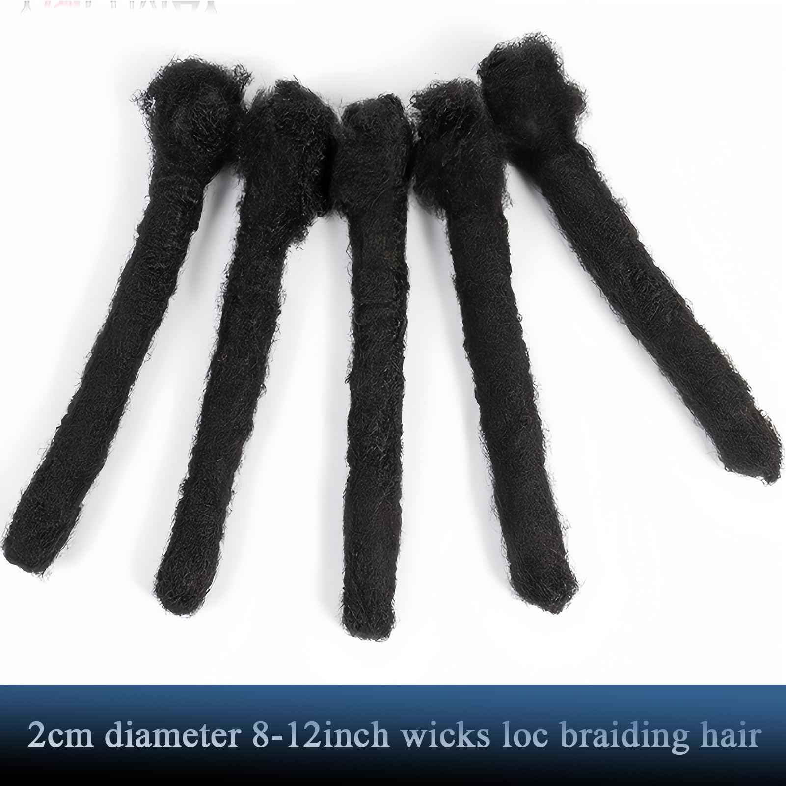 2.0cm Width 100% Human Hair Dreadlock Extensions for Men/Women/Kids Full Hand-made Permanent Dread Loc Extensions Human Hair Can be Dyed and Bleached