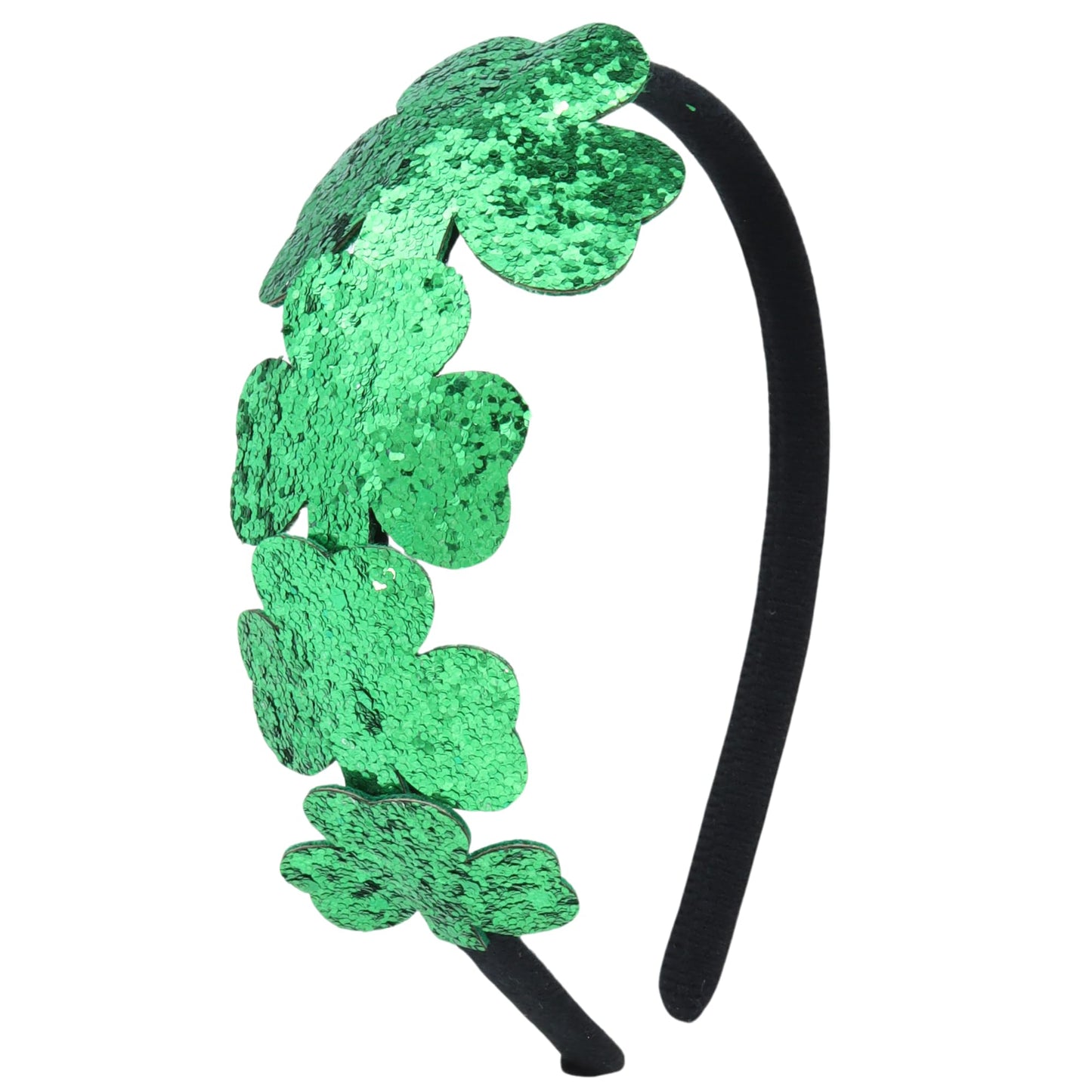 Needzo Saint Patrick's Day Shamrock Headband, St Patty's Party Accessories, One Size (Sparkly Green)