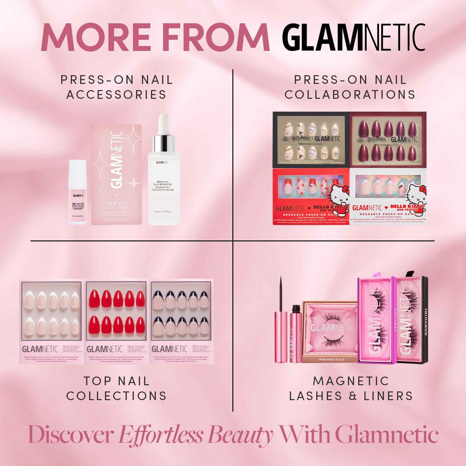 Glamnetic Press On Nails & Toenails - Hailey | Soft Pearl White Fake Nails & Toenails with a Glossy Finish | 15 Sizes - 30 Nail Kit with Glue & 16 Sizes - 32 Toe Nail Kit with Glue