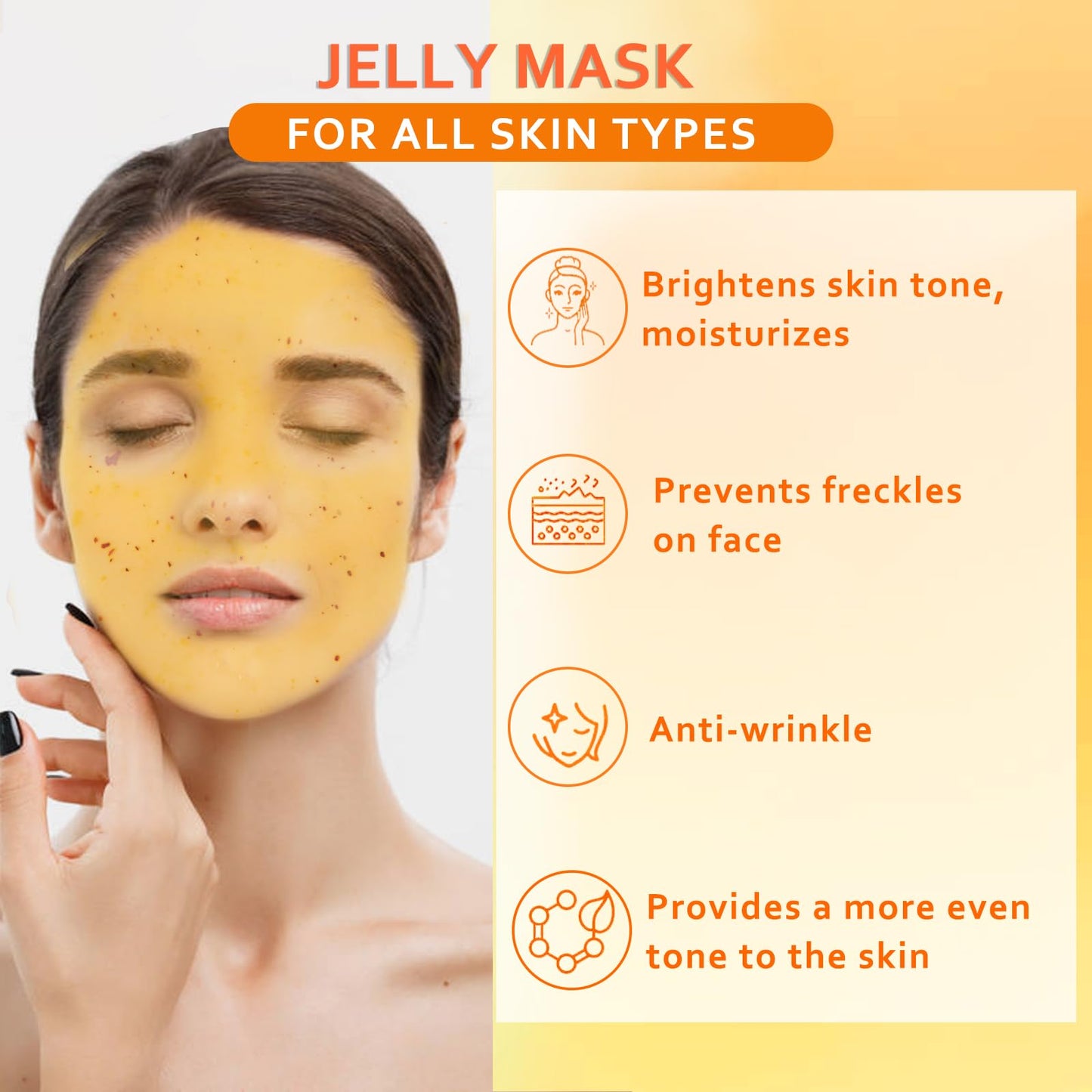 Ouhans Jelly Mask Powder For Facials,Vitamins C Jelly Face Mask,Professional Peel Off Face Mask Powder For Fight Fine Lines Brightening&Nourishing to Your Skin,Rubber Mask,DIY Spa 23 Floz