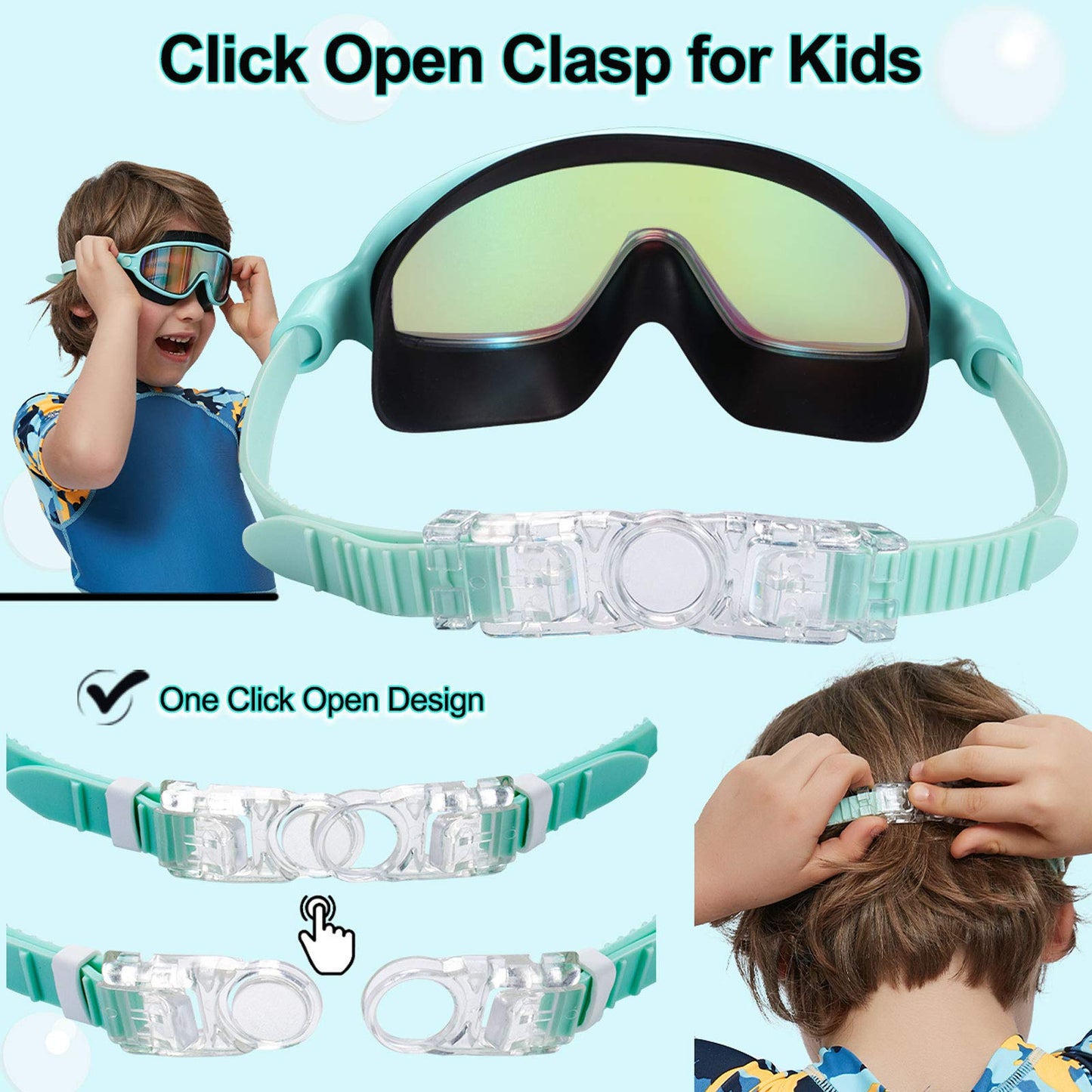 Kids Goggles for Swimming 2 Pack No Leaking Anti-Fog Outer Eye Fit with Wide View UV Protection Crystal Clear Watertight Swim Goggles with nose cover Suitable for Children Youth Boys Girls Age 3 to 15