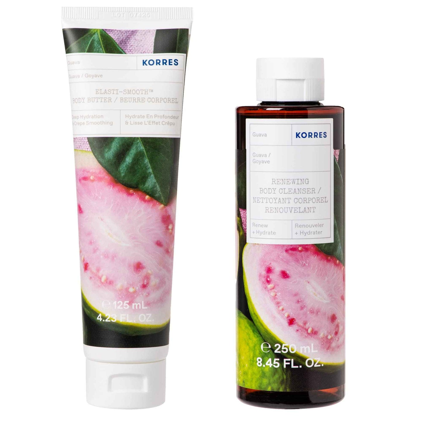 KORRES Guava Body Bundle | Elasti-Smooth Guava Body Butter 125 ml & Guava Renewing Body Cleanser 250 ml | 2 Piece