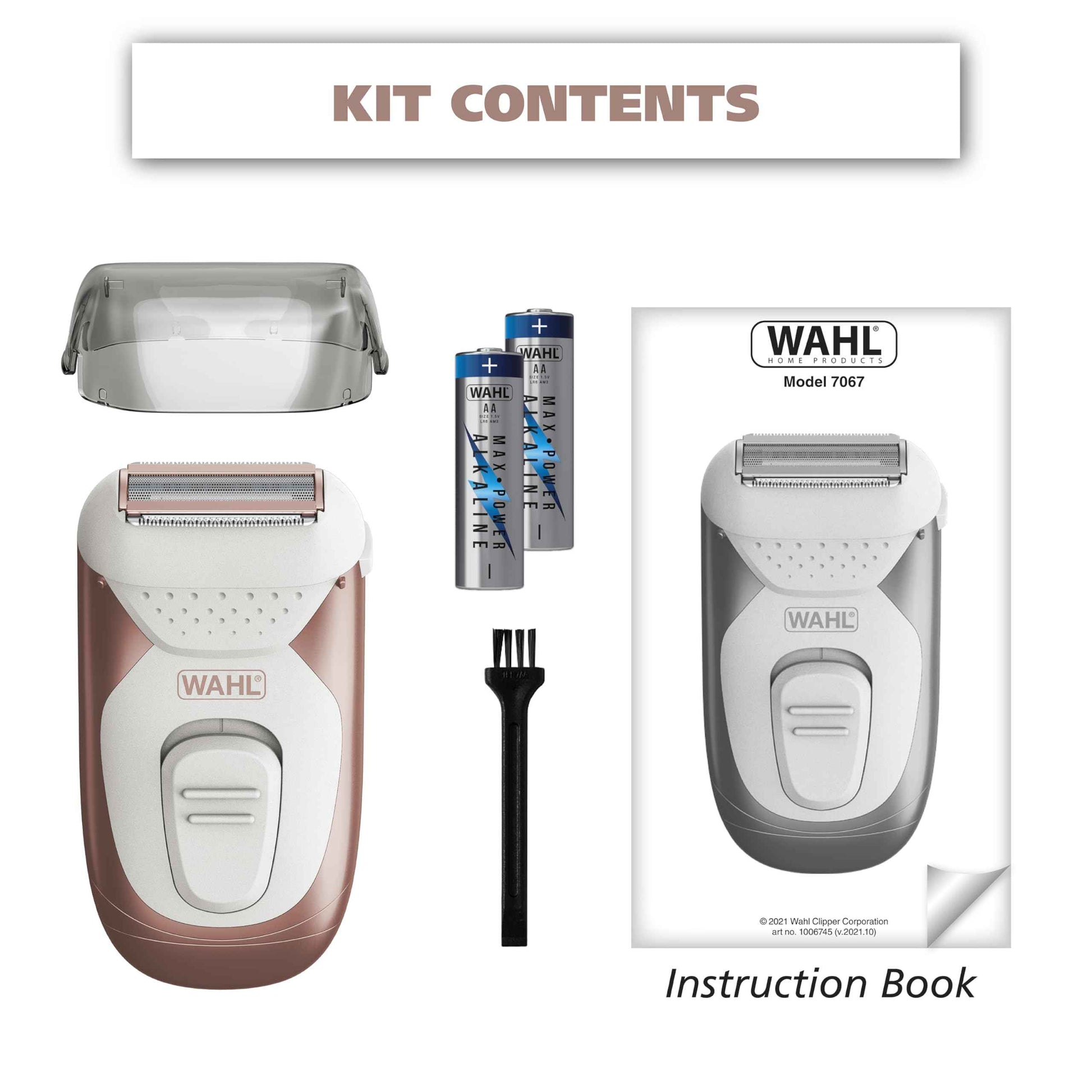 Wahl Smooth Confidence Ladies Waterproof Cordless Battery Shaver for Legs, Bikini Line, and Armpits - Model 7067