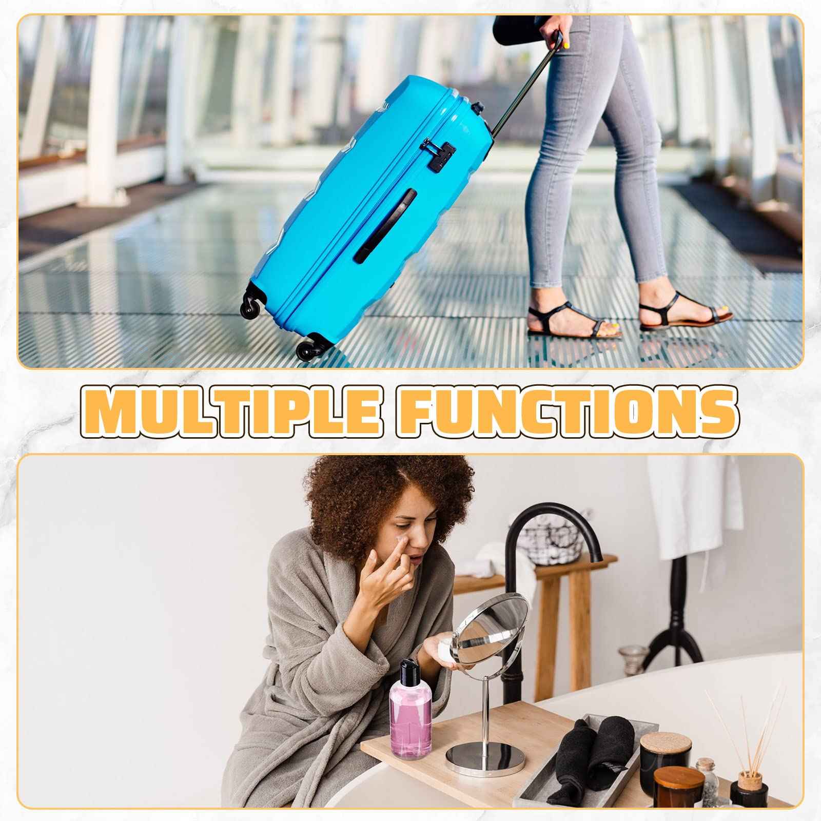 Irenare 30 Pieces 8 oz Travel Bottles with Black Disc Cap Refillable Clear Plastic Squeeze Empty Bottles Shampoo Travel Container for Body Wash Cream Lotion Conditioner Liquid Body Soap