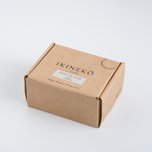 IKINEKO No3 Pure Olive Oil Soap Bar - Pack of 4 - Plant Based Natural Ingredients - For All Skin Types - Handmade - Daphne Scented - 125gr