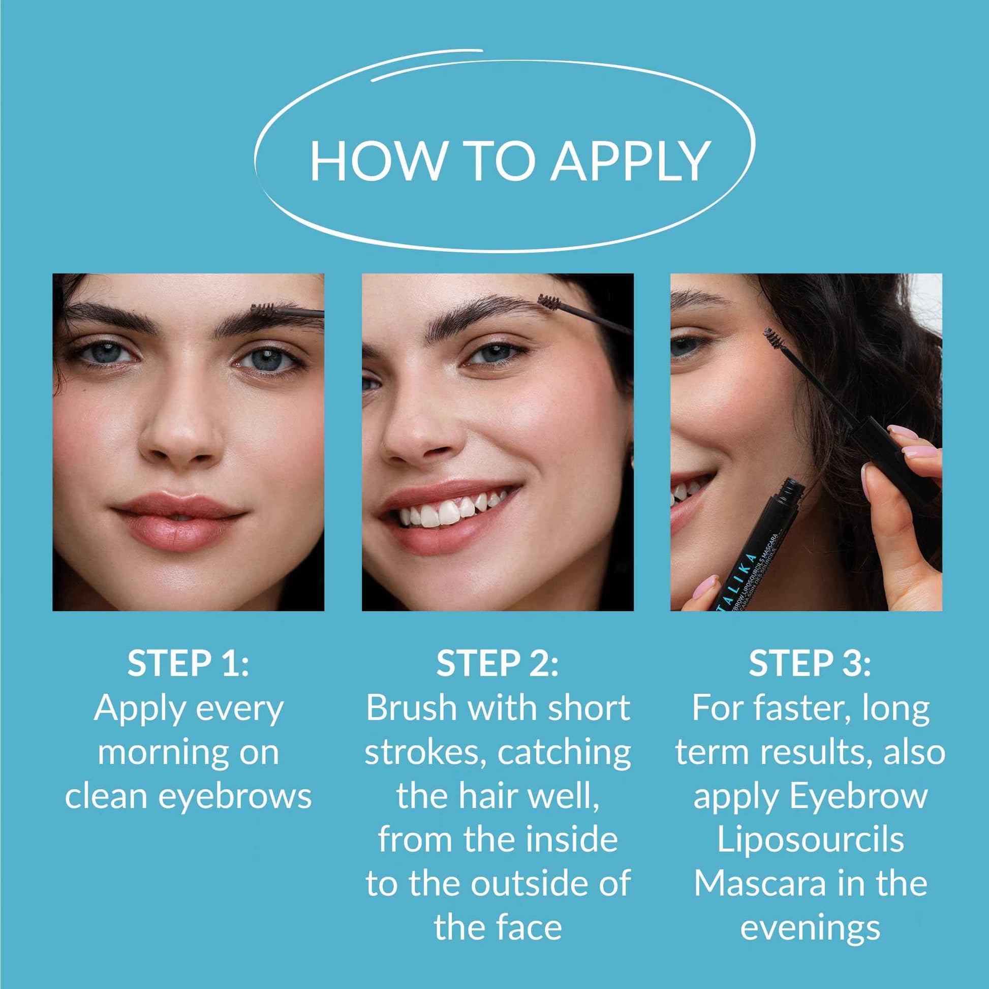 Talika Eyebrow Liposourcils Mascara - Eyebrow Enhancement Formula Brow Mascara - 2 in 1 Makeup & Eyelash Care Solution (Chestnut)