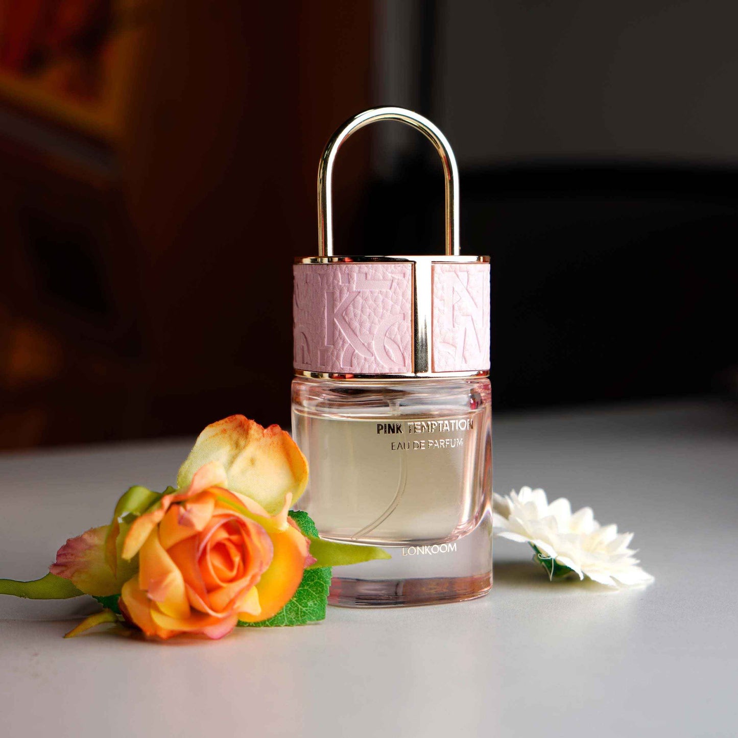 Lonkoom Lock Pink Temptation Perfumes for Women, Floral Woody Eau De Parfum Spray Long-Lasting Fragrance Ladies Perfume 1.7 Fl Oz/50ml, Notes of Bergamot Jasmine Vanilla Cedarwood Musk