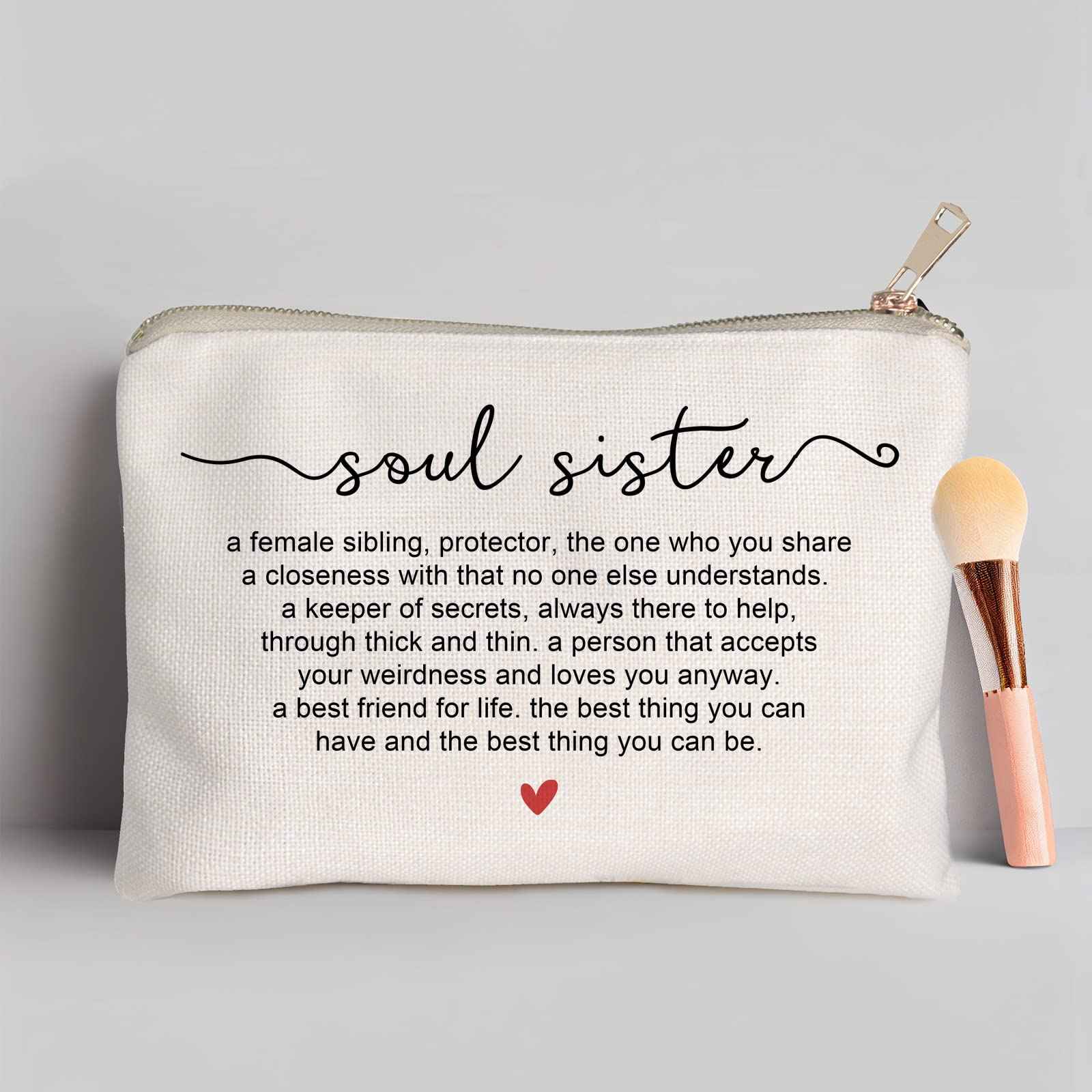 Soul Sister Definition Cosmetic Bag Soul Sisters Gift Friends Gift Ideas Makeup Bag Best Friend Birthday Gift Sister in Law Travel Bag Gift To My Soul Sister On Her Birthday