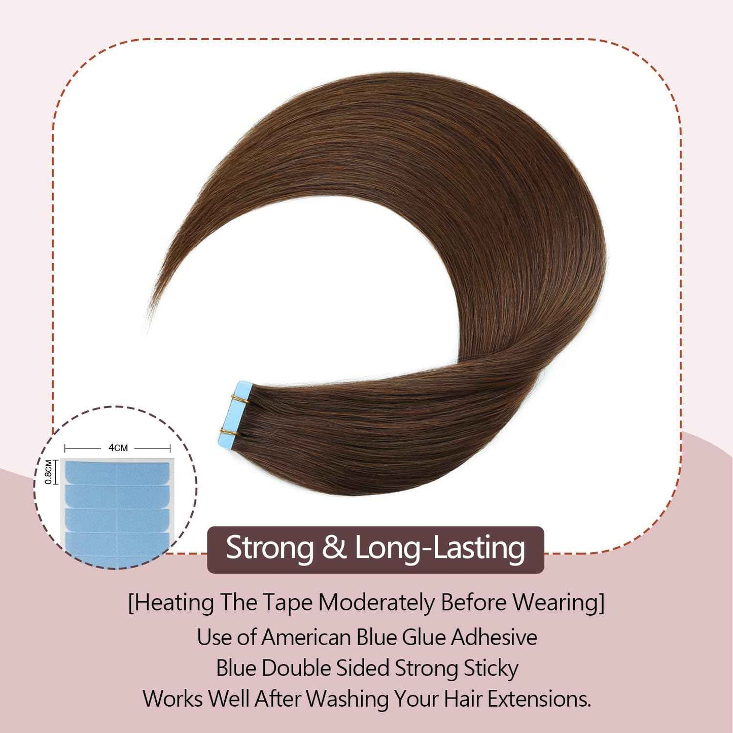 Sunya Tape in Hair Extensions Human Hair 14 inches Silky Straight Remy Human Hair Seamless Skin Weft Hair Extensions Tape in 14 inches #4 Chocolate Brown 40 Gram 20Pcs/Pack Thick Hair