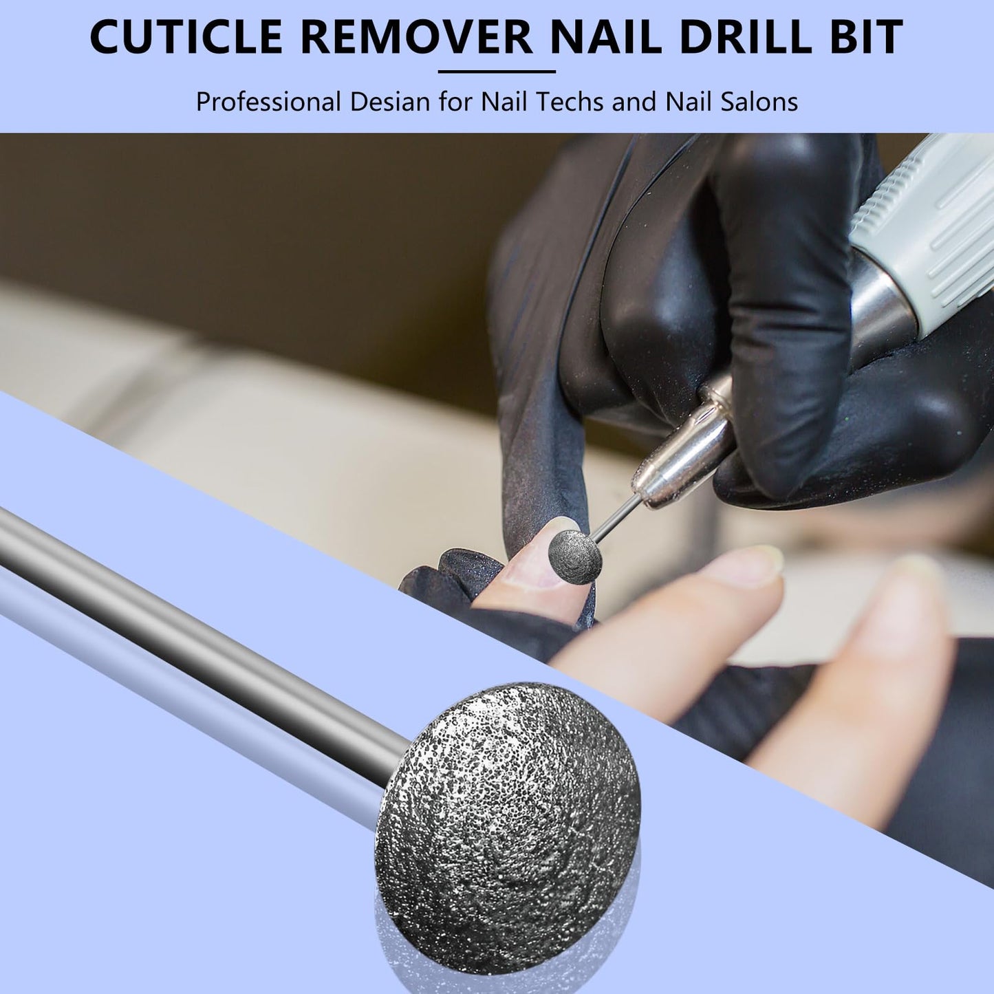 C12rtive Nail Drill Bit,Oval-Shape Diamond Carbide Cuticle Remover Bit,3/32" Shank,Professional Diamond Carbide Nail Drill Bit for Acrylic Gel Nails,Home Salon & DIY