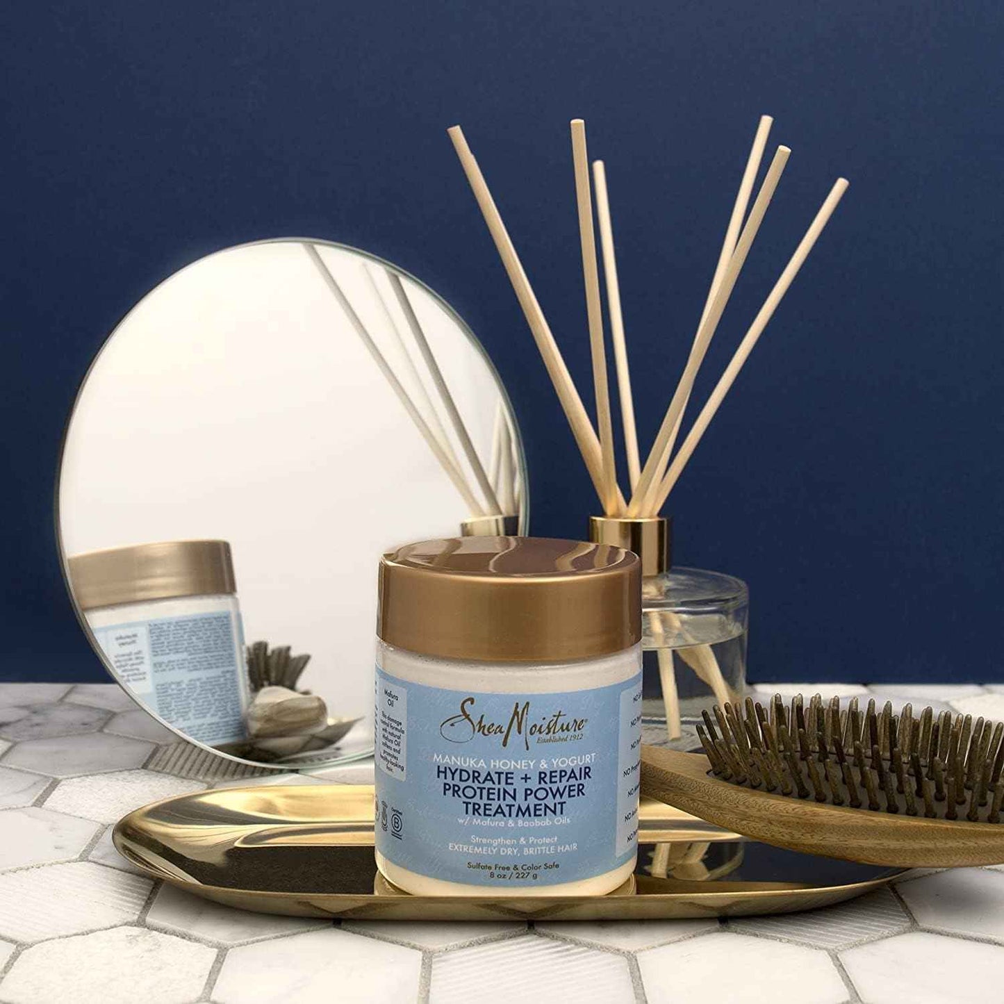 SheaMoisture Hair Mask - Manuka Honey & Yogurt, Hydrate + Repair Protein Power Treatment, Hair Treatment for Dry, Damaged Hair Care with Organic Shea Butter & Castor Oil for Hair, 8 Oz (Pack of 2)