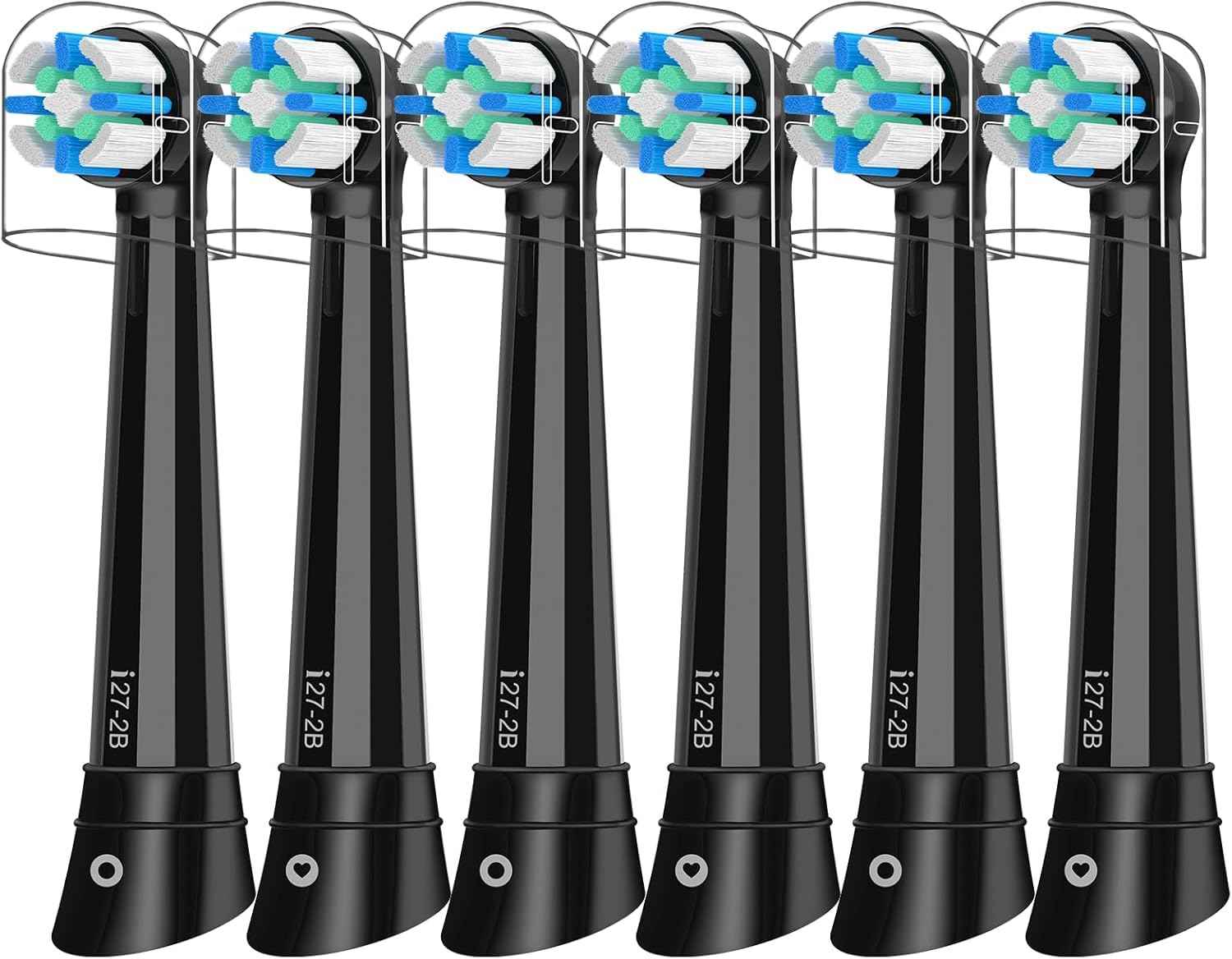 iO Replacement Heads Compatible with Oral B iO Electric Toothbrush,Round Brush Heads for Gentle Gum Care & Deep Cleaning,6PACK,Black