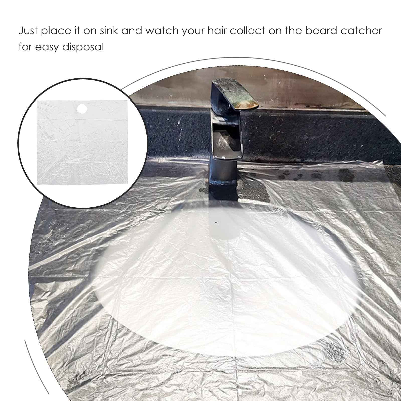 minkissy 20pcs Disposable Beard Catcher Multi Function Hair Catching Sink Bathroom Kitchen Sinks Ideal Shaving Trimming Non Stick Beard Hair Catcher Grooming 25.6 x 25.6inch