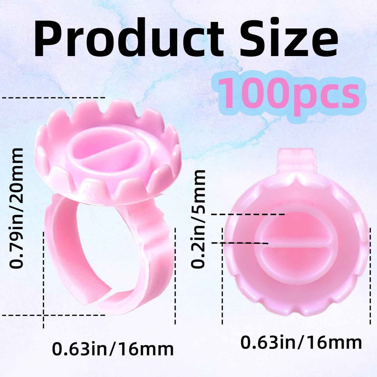 100 Pcs Glue Rings for Eyelash Extensions,Disposable Ring for Lashes Cute Lash Glues Holder Ring Glues Cup Glue Rings,Use for Eyelash Extension Supplies(Rotundity Pink)