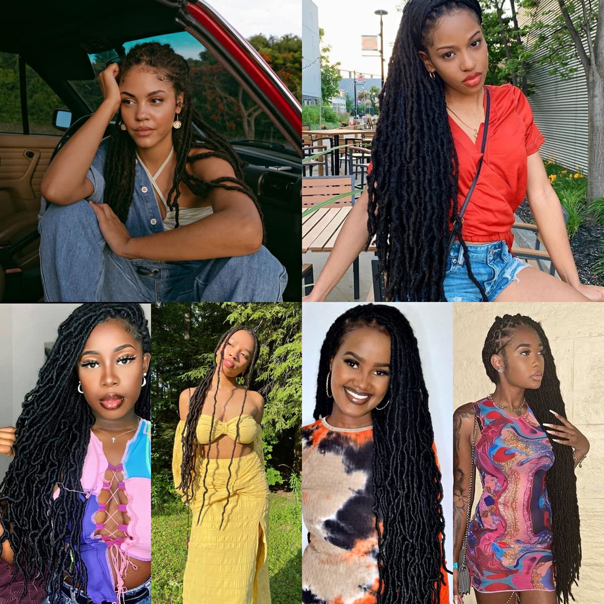 Soft Locs 30 Inch 7 Packs Faux Locs Crochet Hair Whole Strand No Extended Pre-looped Long Locs Synthetic Crochet Braids Hair Extensions For Black Women (30inch, 7packs, 1b)