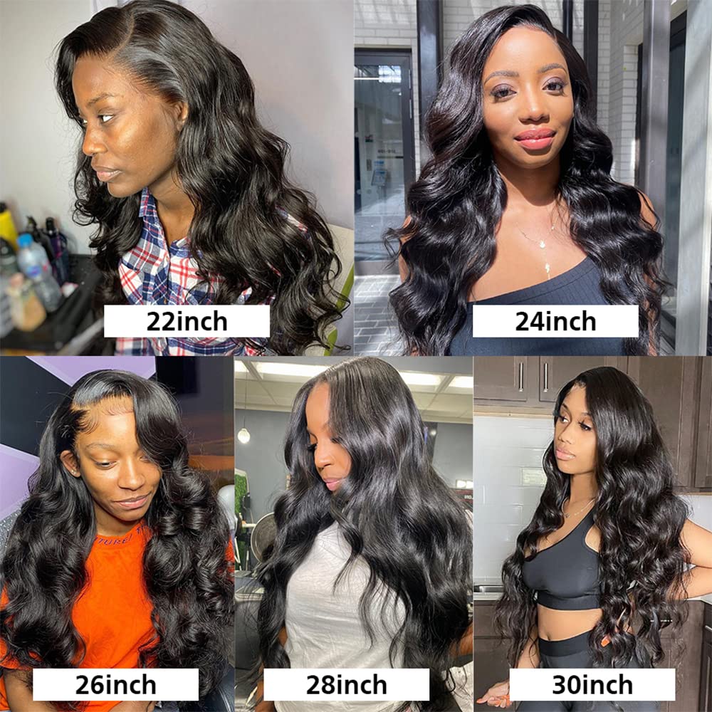 Mrladgo 30 Inch Bundles Human Hair Brazilian Body Wave 1 Bundle 100G Brazilian Virgin Hair Weave Bundles Body Wave Natural Black Color