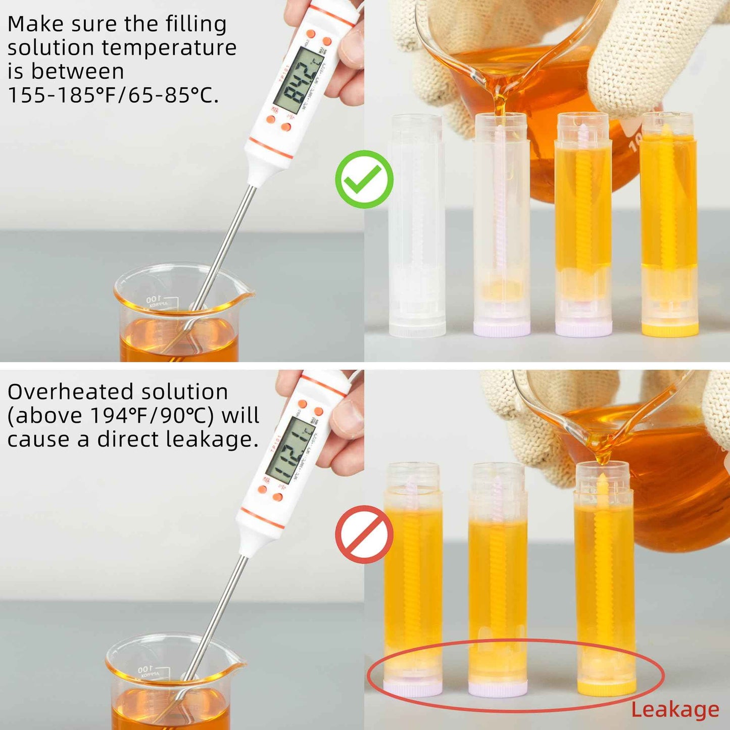 LotFancy Lip Balm Tubes with Filling Tray and Spatula, 50Pcs 5.5ml (3/16 Oz) Clear Lip Balm Containers with White Caps, BPA Free & Leak Free