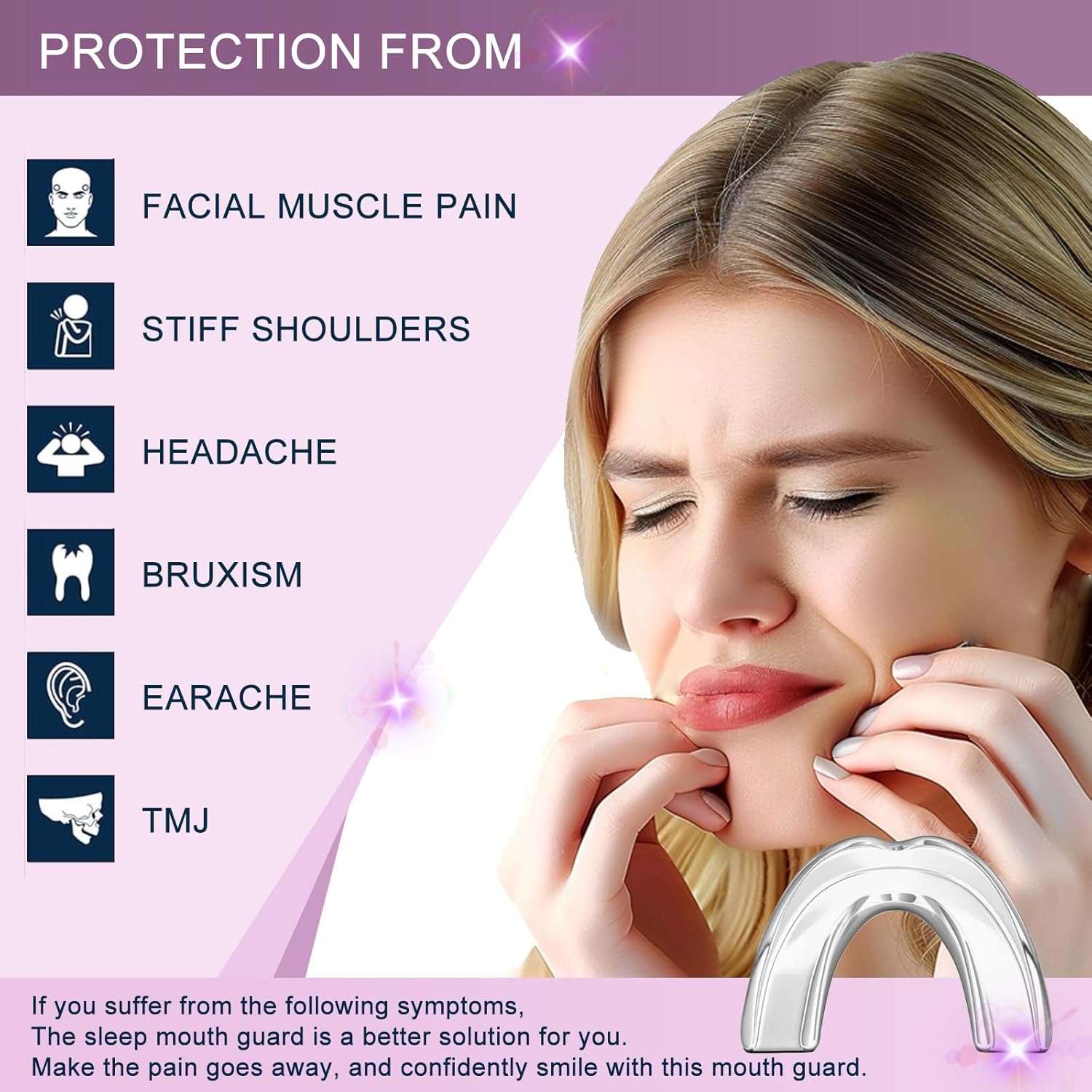 Mouth Guard for Grinding Teeth at Night,8 Pack Night Guards for Teeth Grinding,2 Size Mouth Guard for Sleeping,Reusable Mouth Guards for Clenching Teeth at Night