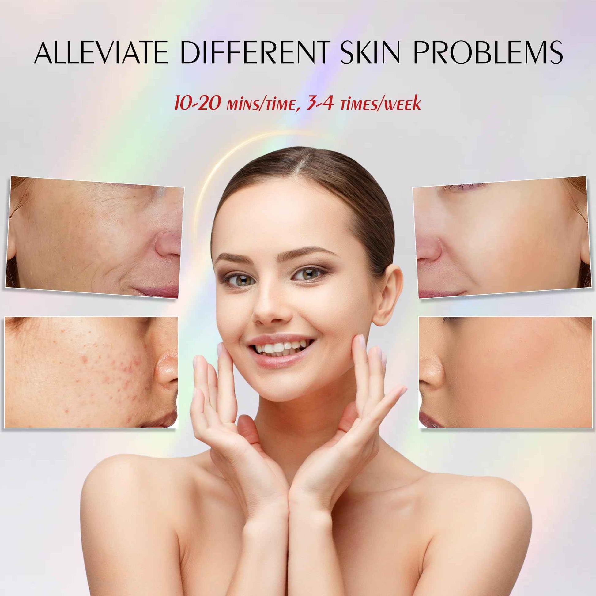 Red Light Mask for Face, Silicone Soft LED Face Mask with Remote, 660nm & 850nm Red Light Mask with Timing Function, Reduced Wrinkles, Anti-Aging, at Home (White)