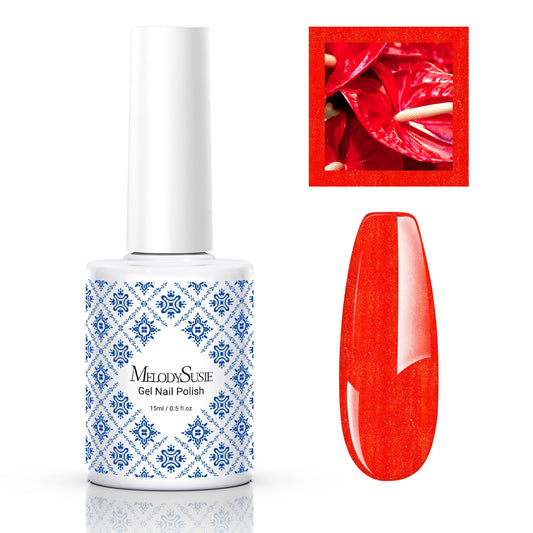 MelodySusie Fleurwee Plant-based UV Gel Nail Polish, Hema Free, 21 Non-Toxic, Red Tiny Glitter P38, Long Lasting, No Chip, Color 2024 Finger Toe Nail Polish, Nail Art Salon Manicure at Home, 0.5 Fl Oz