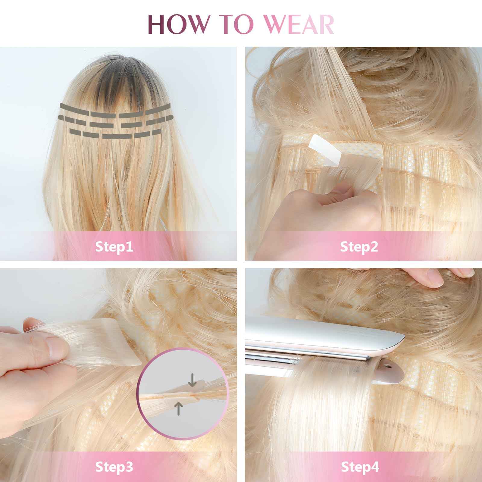 Fimislosion in Human Hair, 16 Inch Dark Auburn Real Human Hair Tape in Extensions, Invisible e ins Hair Extensions for Women, Seamless in 20Pcs 50Gram