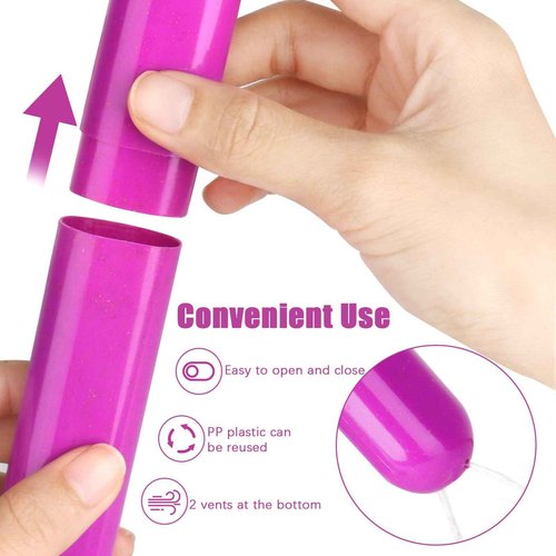 Eaezerav 6 Pack Toothbrush Travel Case, Travel Toothbrush Holder, Sanitary Toothbrush Storage, Eco-friendly Toothbrush Protector Covering for Traveling, Business, Camping, Home, School