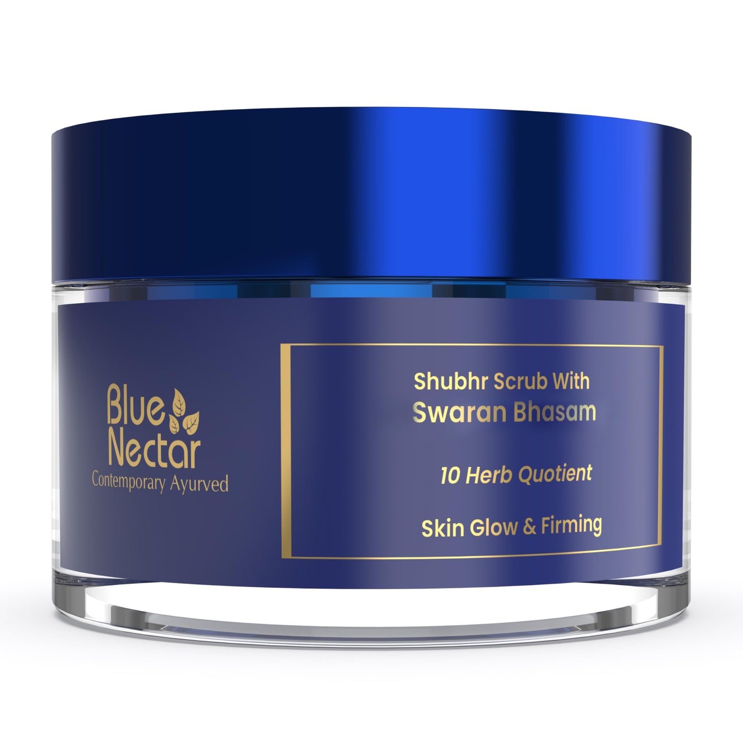 Blue Nectar Gold Face Scrub for Glowing Skin | Cleanser & Exfoliating Scrub with Aloe Vera, Walnut & Kumkumadi for Men & Women | Ayurvedic Tan Removal (12 Herbs, 1.7 Oz)